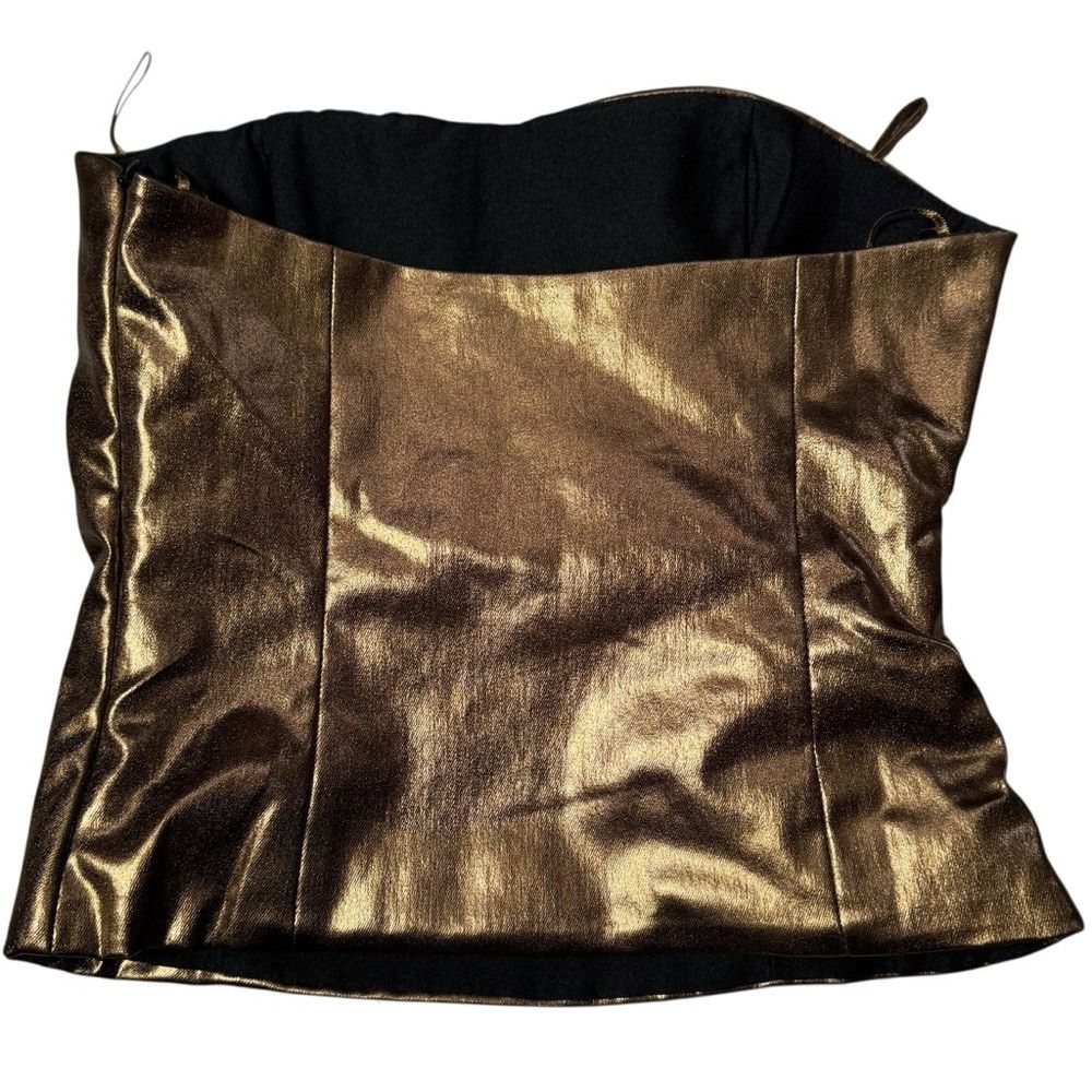 Zara NWT New Zara Metallic Strapless Bronze Top Size XS Size XS / US 0-2 / IT 36-38 - 6 Thumbnail