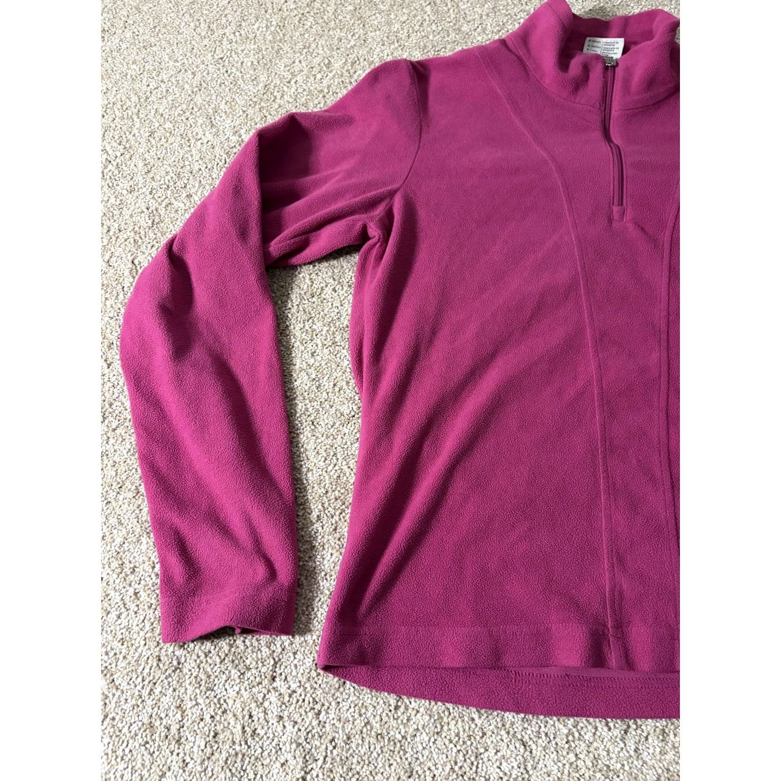 Pinko Columbia Pullover Womens Small Pink 1/4 Zip Mock Neck Fleece Hiking Shirt Size S / US 4 / IT 40 - 2 Thumbnail