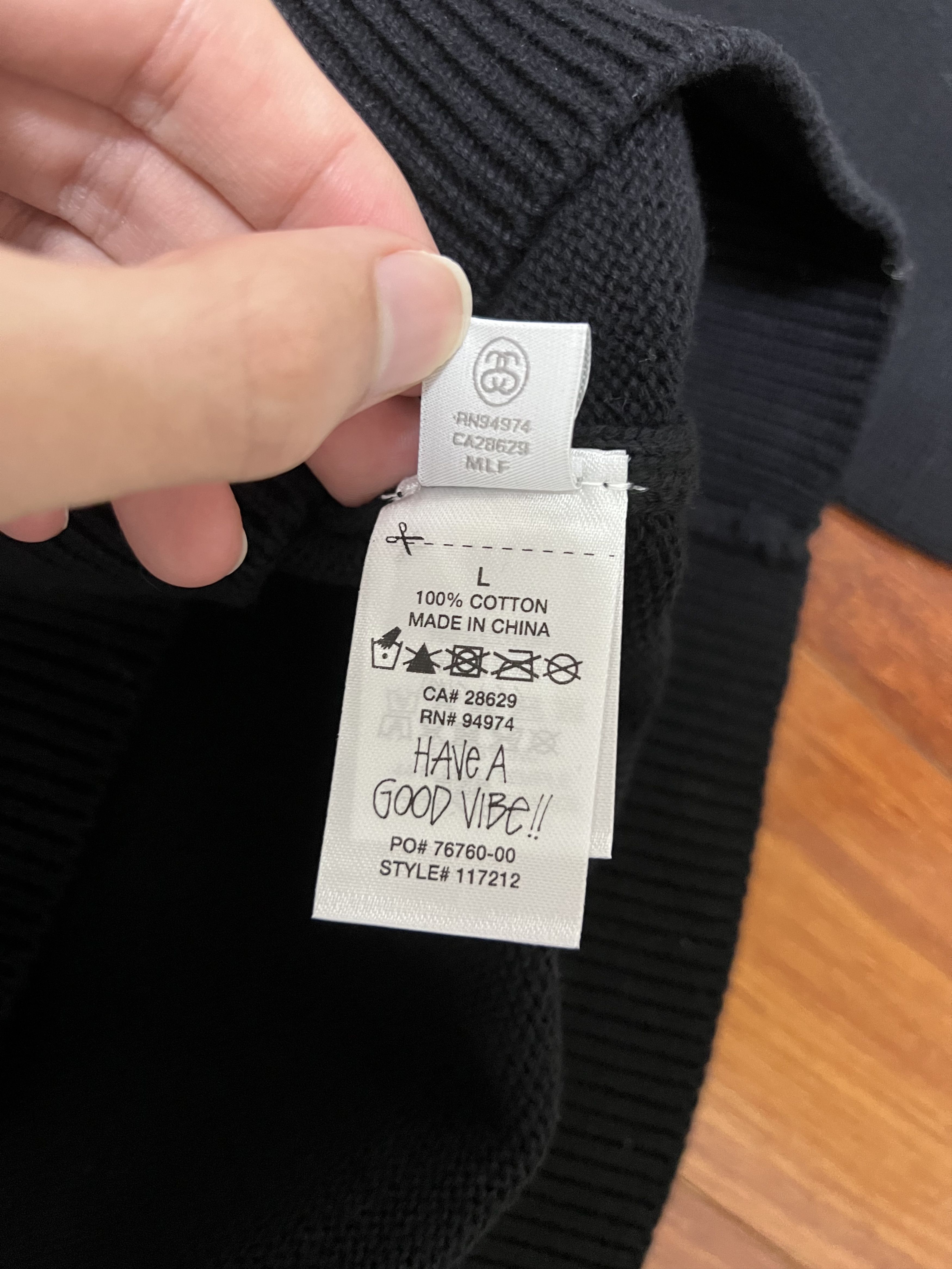 Stussy 💚 SS23 Stussy Black Authentic Workgear Sweater Large NEW Size US L / EU 52-54 / 3 - 8 Thumbnail