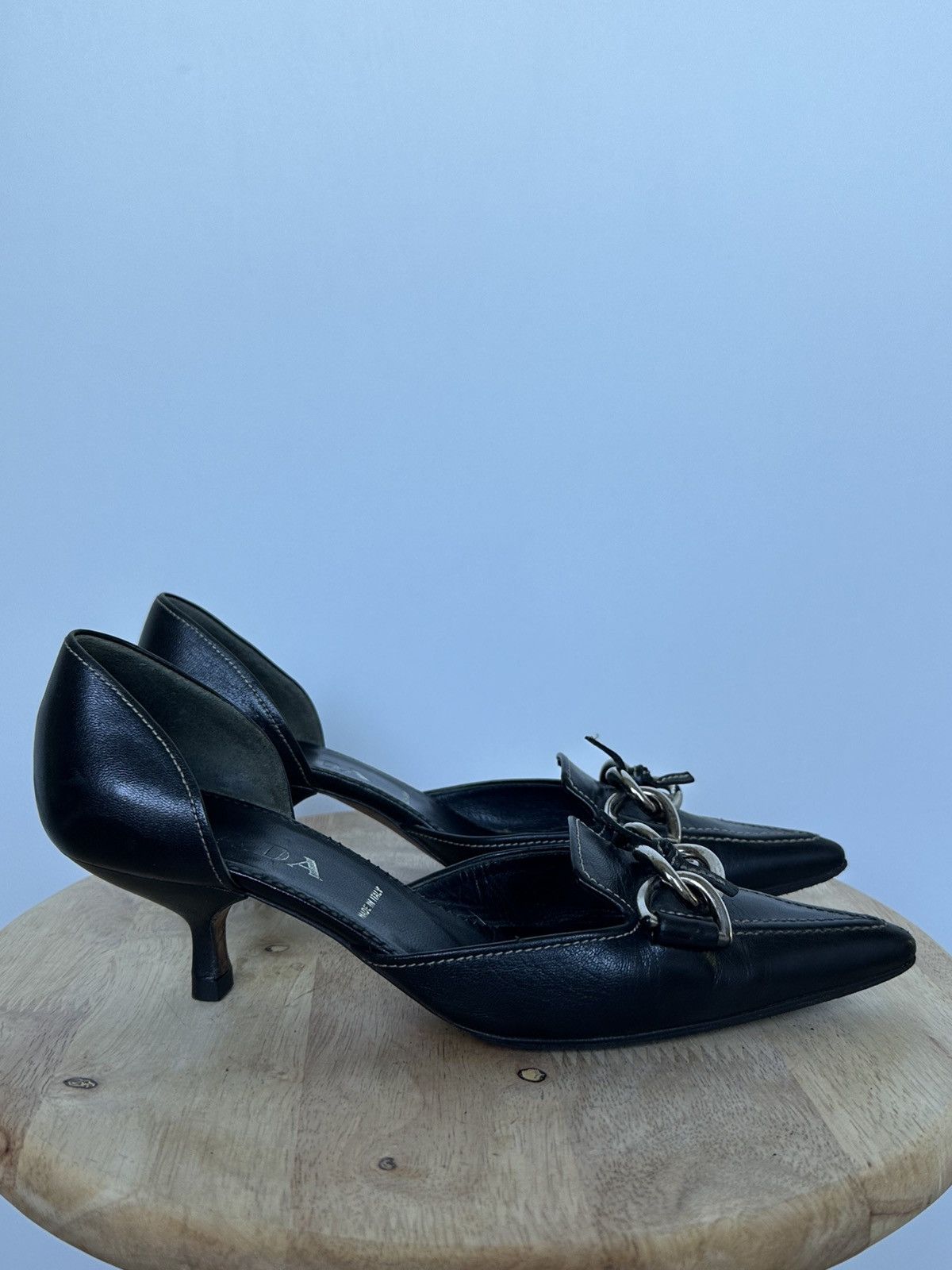 Prada Prada Leather kitten heels mule Size US 6.5 / IT 36.5 - 4 Thumbnail
