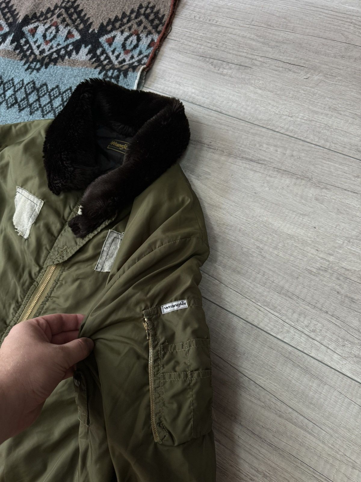 Wrangler Vintage Wrangler B-15 Flight Bomber Jacket Size US L / EU 52-54 / 3 - 3 Thumbnail