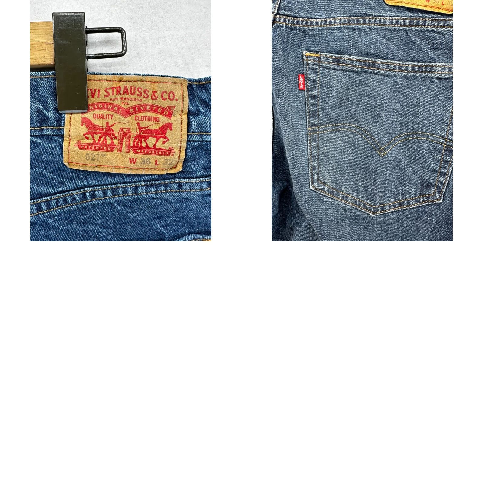 Levi's Levis Jeans 36x32 Mens Blue 527 Straight American Western Dark Wash Faded Denim Size US 36 / EU 52 - 9 Thumbnail
