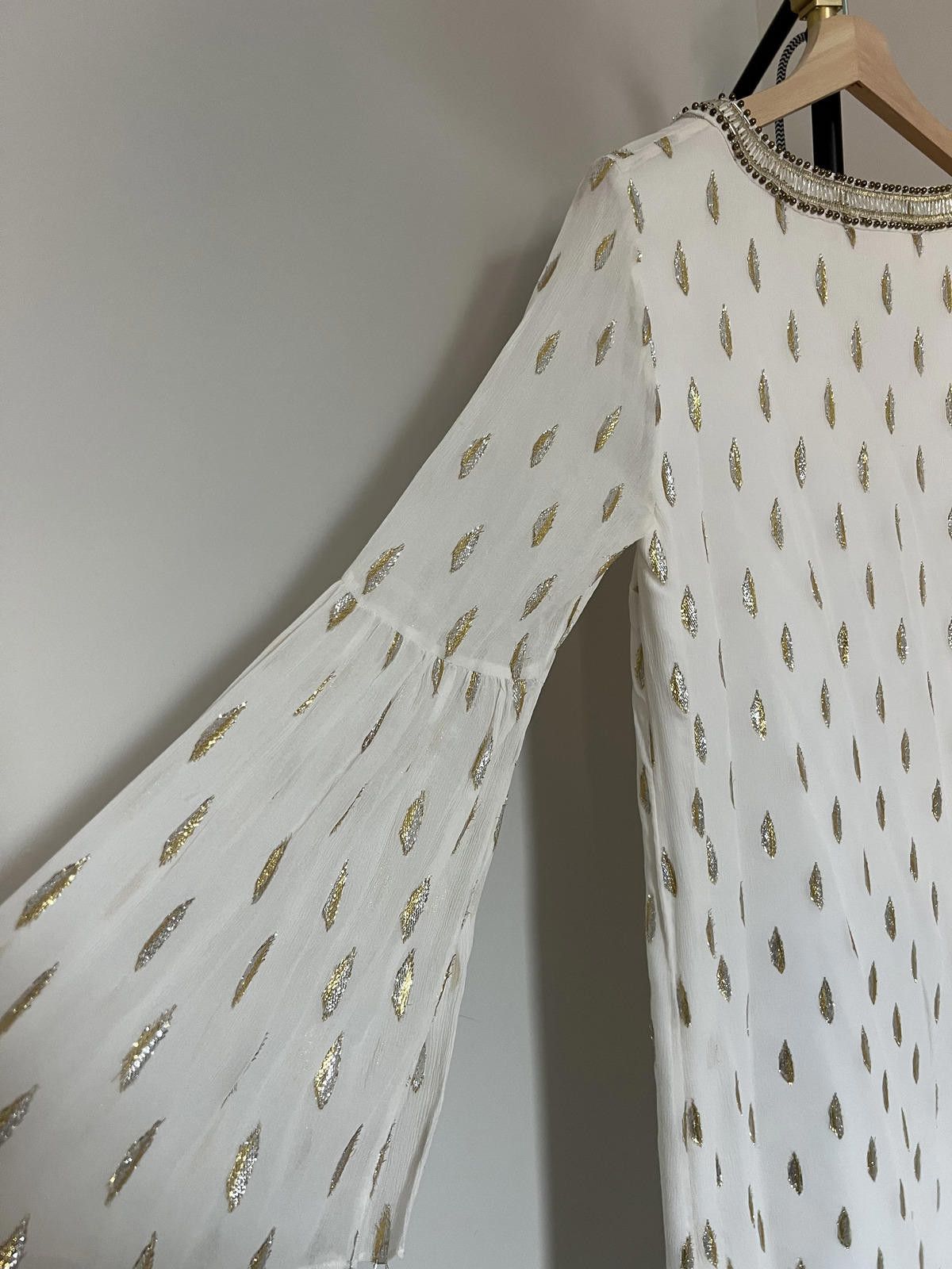 Lilly Pulitzer Lilly Pulitzer Amory Silk Dress Resort White Gold Metallic Size M / US 6-8 / IT 42-44 - 6 Thumbnail