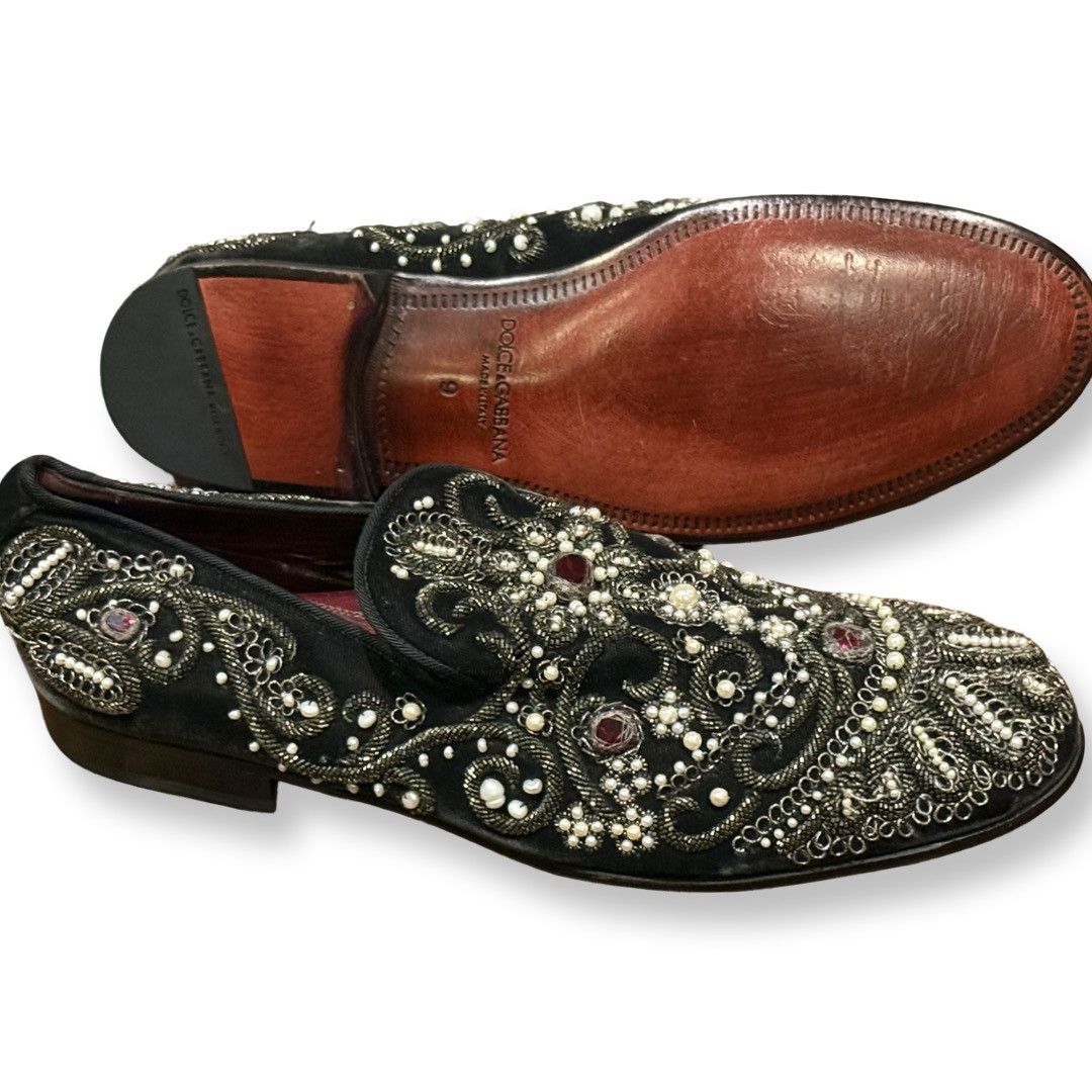Dolce & Gabbana Velvet slippers with embroidery Size US 9.5 / EU 42-43 - 3 Thumbnail