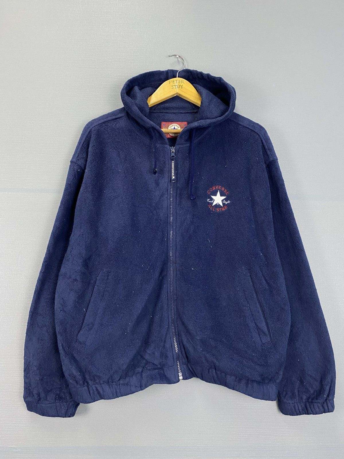 Converse × Vintage Vintage Converse Streetwear Fleece Hoodie Size US L / EU 52-54 / 3 - 1 Thumbnail