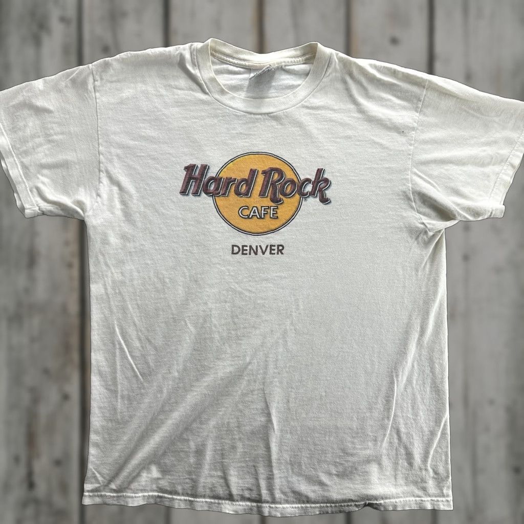 Hard Rock Cafe VINTAGE Hard Rock Cafe Shirt Men's Large White Graphic Tee 90s Denver Souvenir USA Size US L / EU 52-54 / 3 - 1 Thumbnail