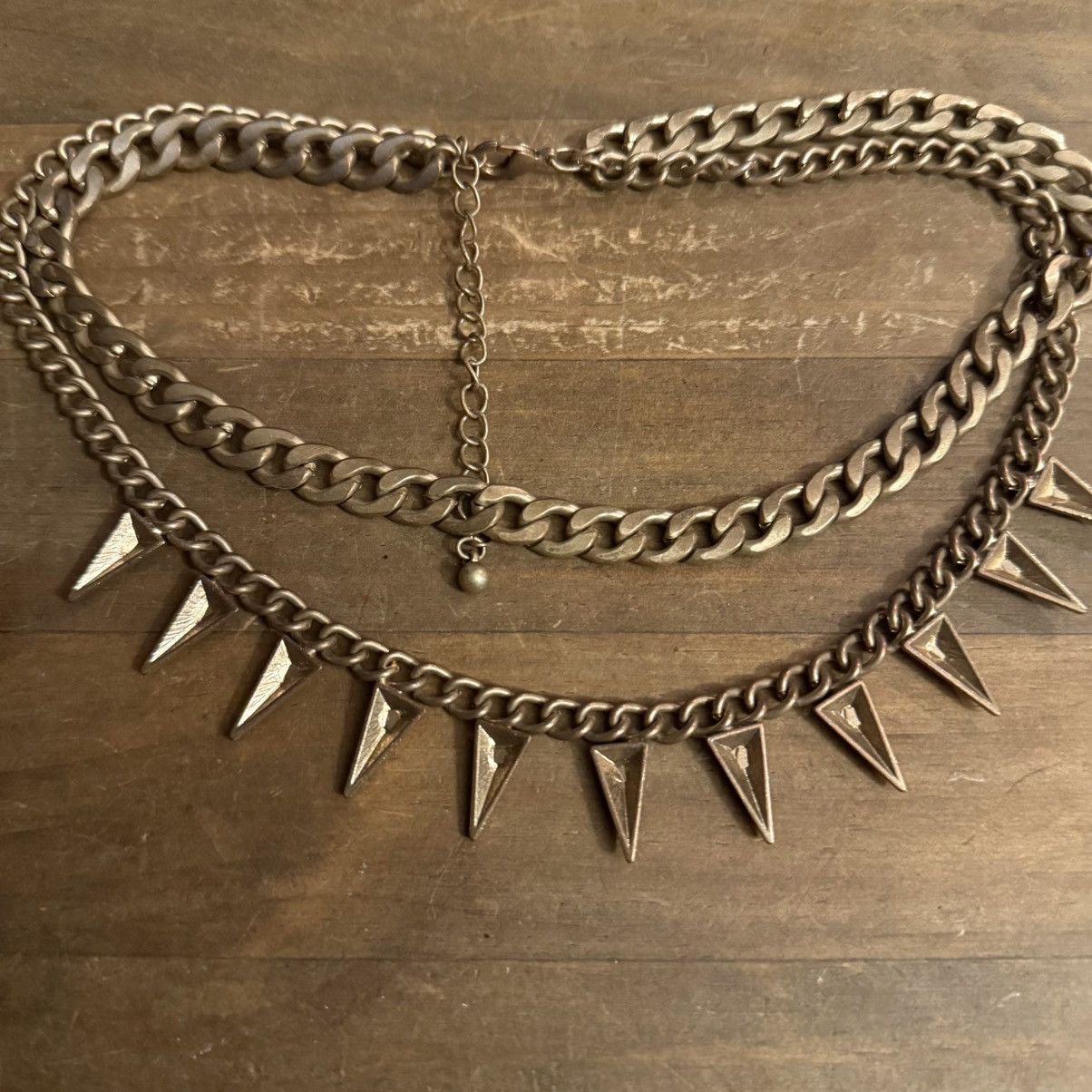 Other Chunky layered gold tone dagger chain necklace Size ONE SIZE - 5 Thumbnail