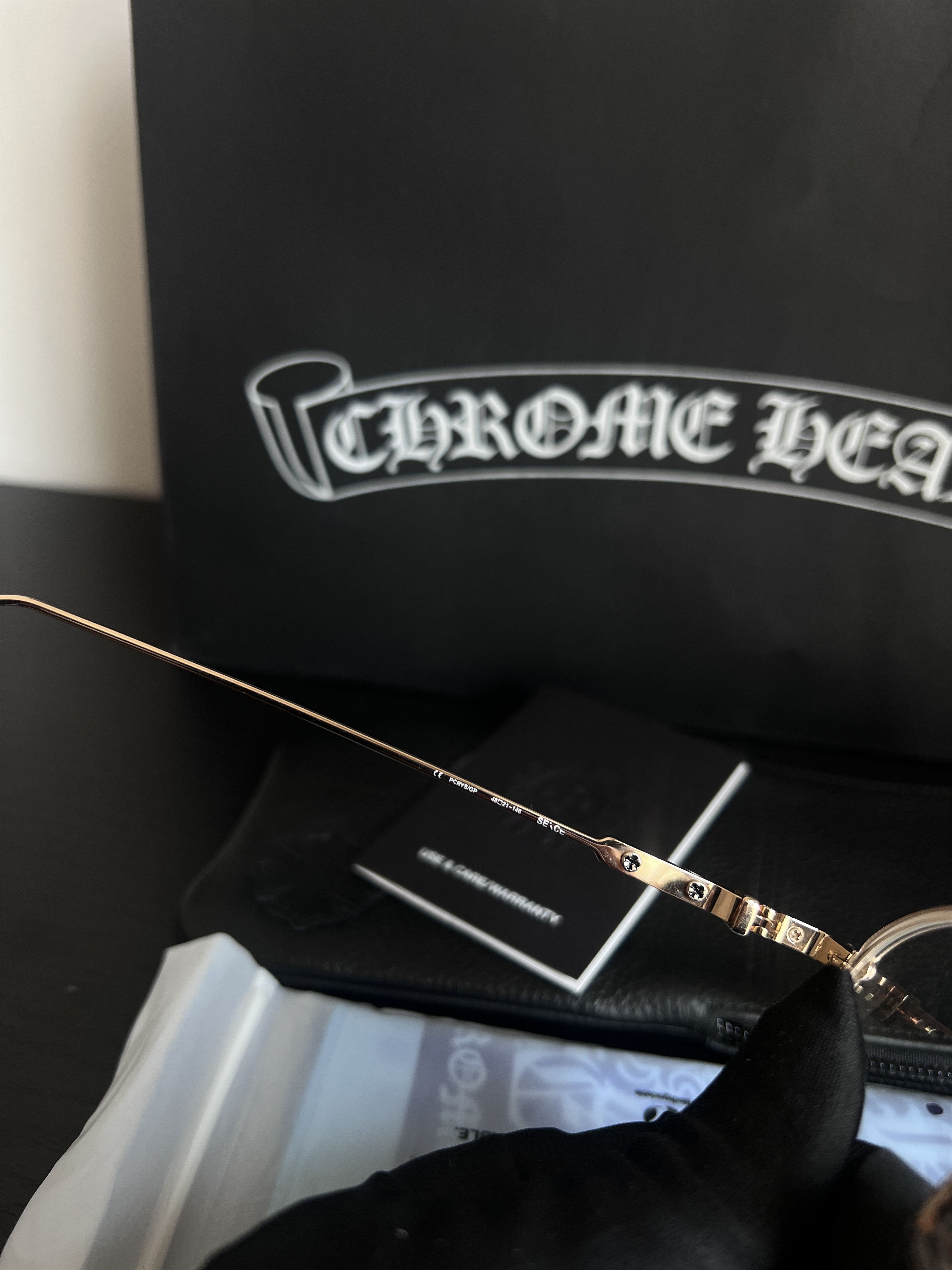 Chrome Hearts CHROME HEARTS SEXCEL CRYSTAL/GOLD PLATED GLASSES Size ONE SIZE - 10 Thumbnail