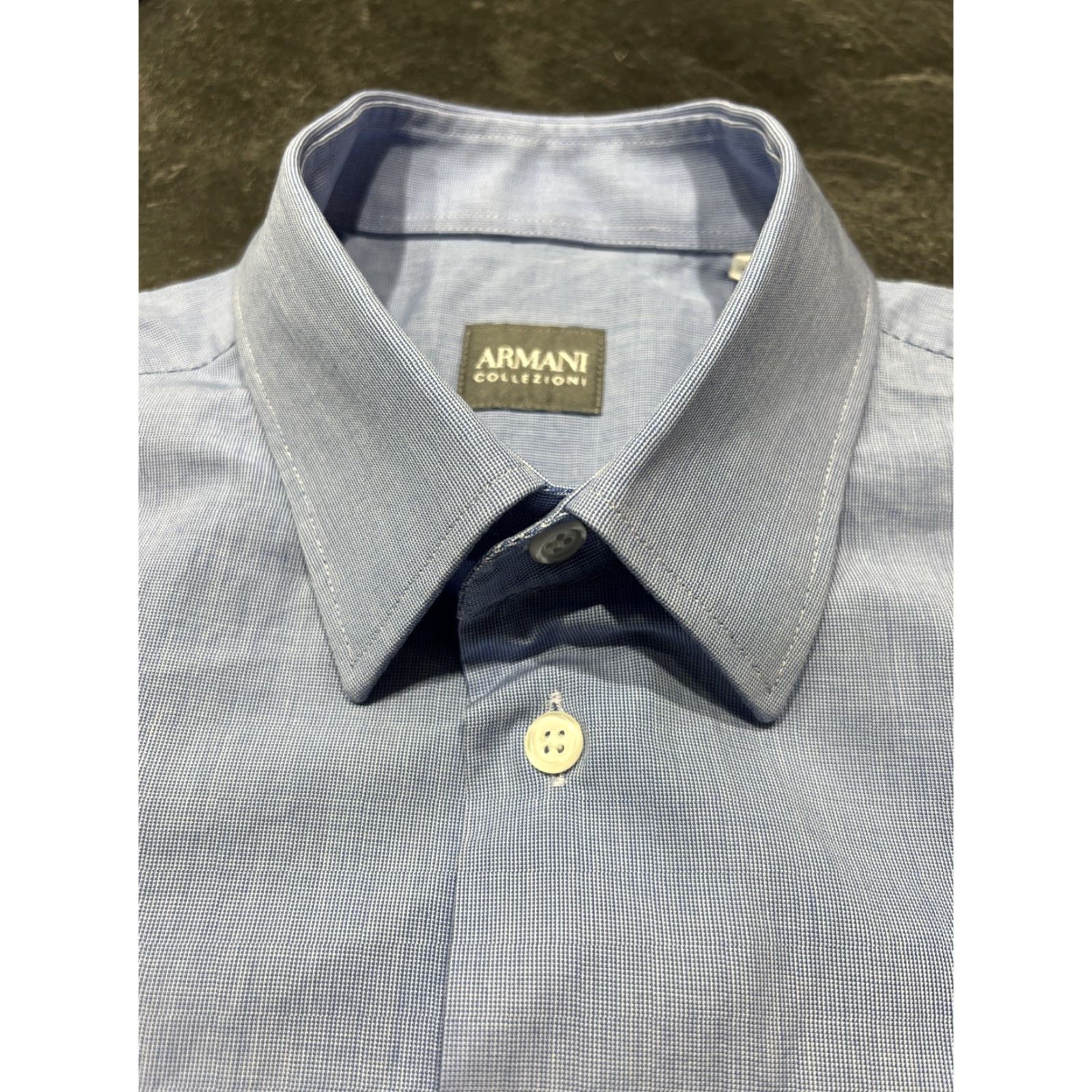 Armani Armani Collezioni Shirt Mens 38 Pink Dress Shirt Geometric 100% Cotton Long Sleeve Button Collar Point Barrel Cuff Business Formal Size 38R - 6 Thumbnail