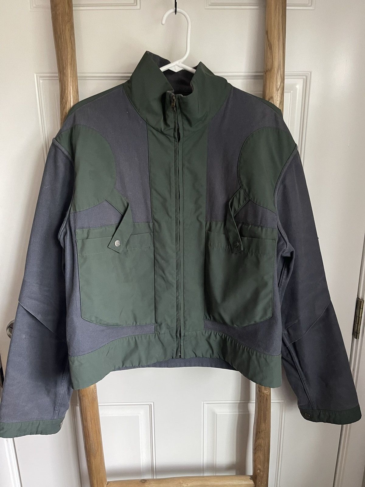 Pre-owned Kiko Kostadinov 00052018 Reversible Triple Dart Jacket In Green