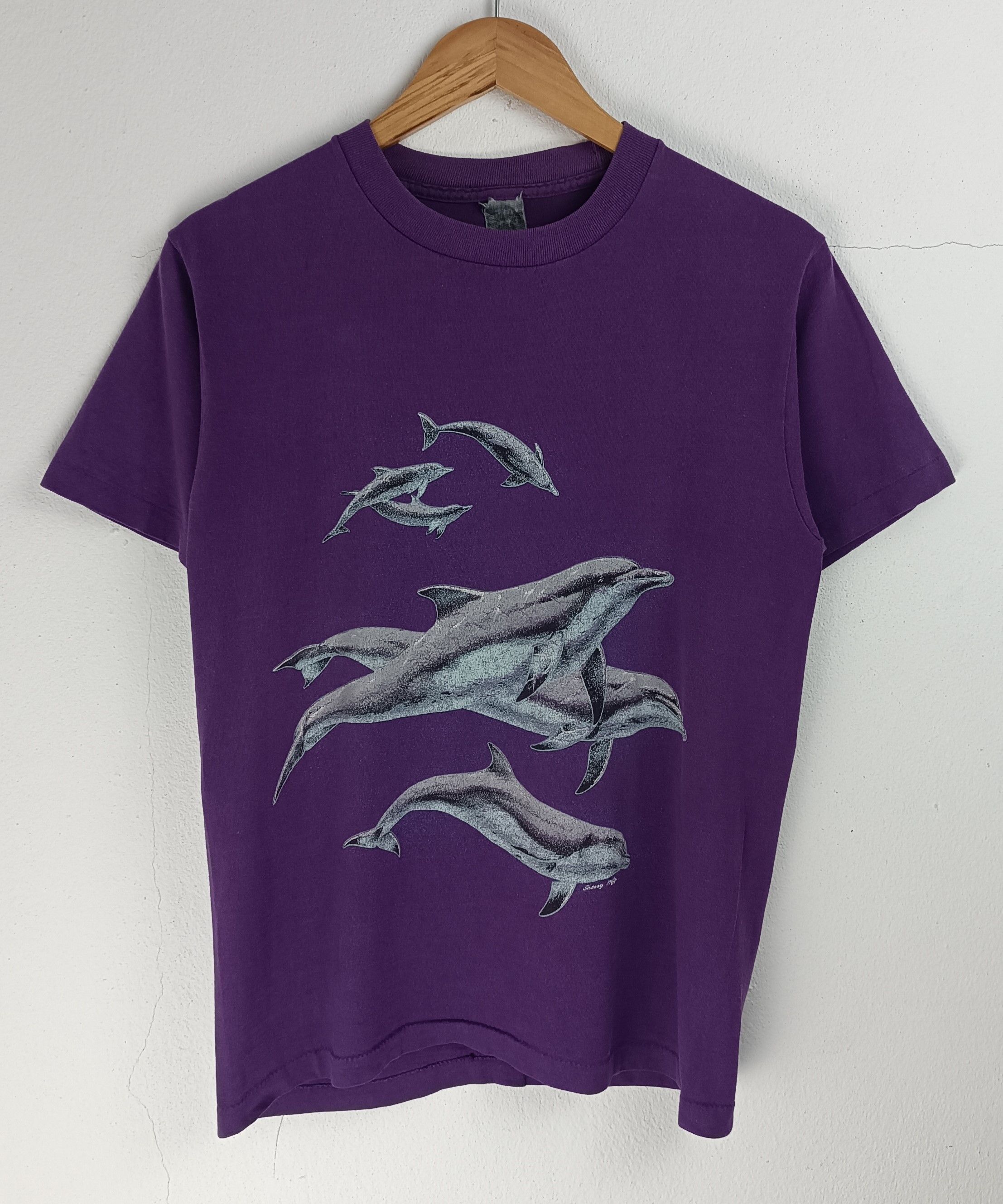 Vintage VINTAGE 80'S DOLPHIN ART FISH PENGUIN NG VERY RARE TEE Size US S / EU 44-46 / 1 - 3 Thumbnail