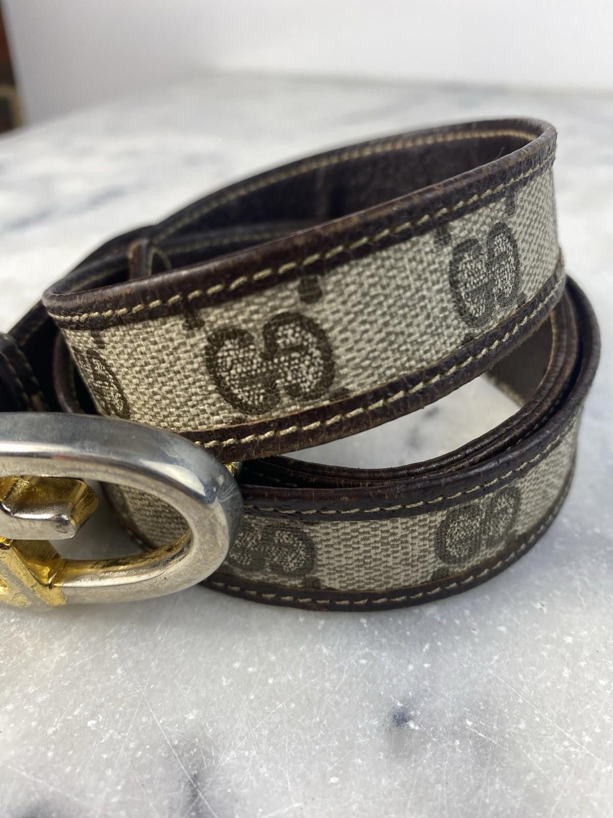Gucci Vintage 80's Womens Monogram Print Gucci Belt Size ONE SIZE - 3 Thumbnail