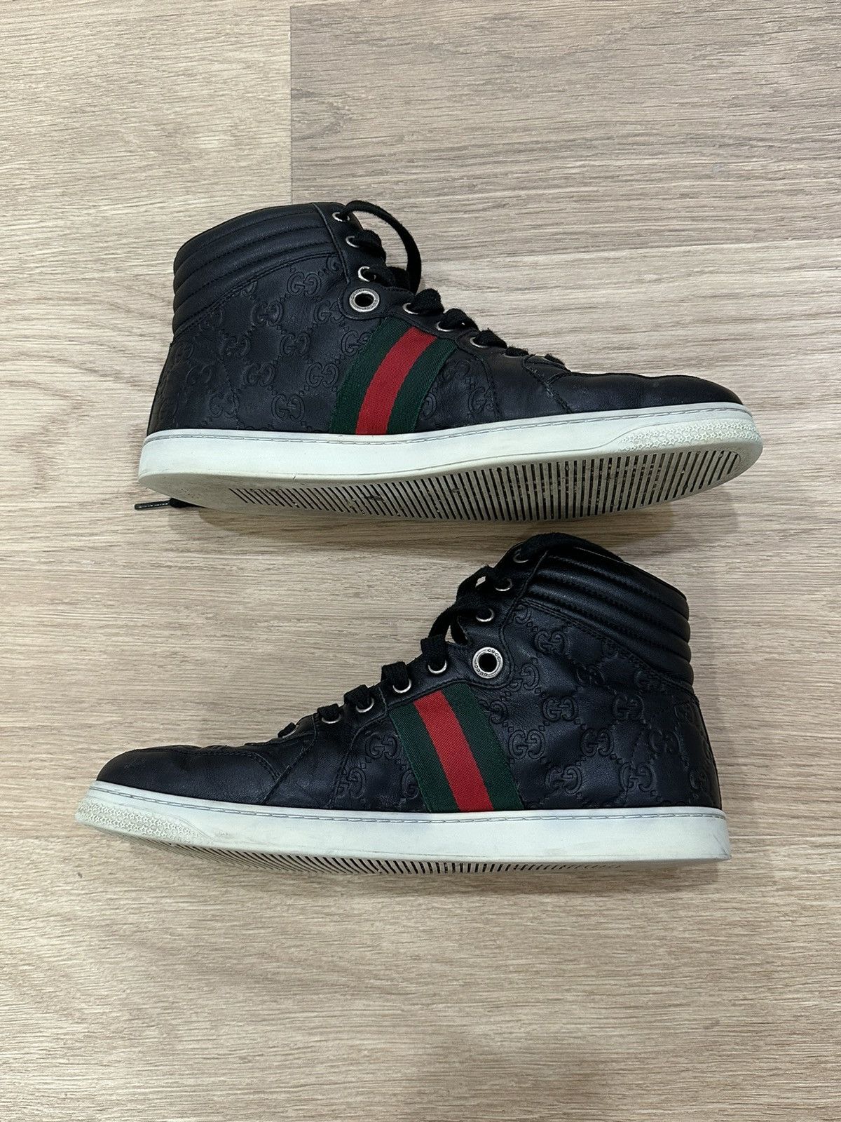 Gucci Gucci Web Accent Leather Sneakers Size US 9.5 / EU 42-43 - 2 Thumbnail