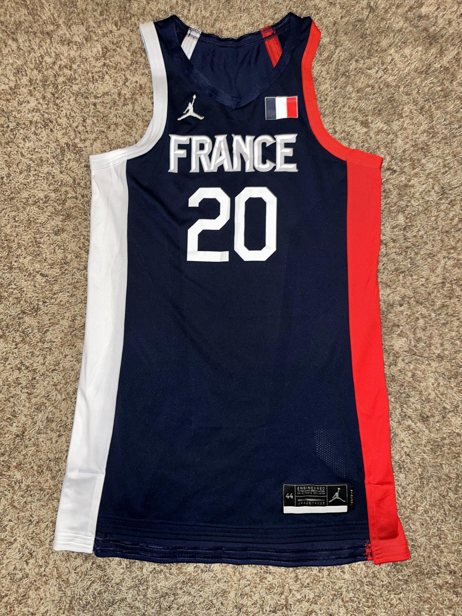 image of Designer Nike 2020 Tokyo Olympic Game Issued Jersey France in Blue, Men's (Size Large)