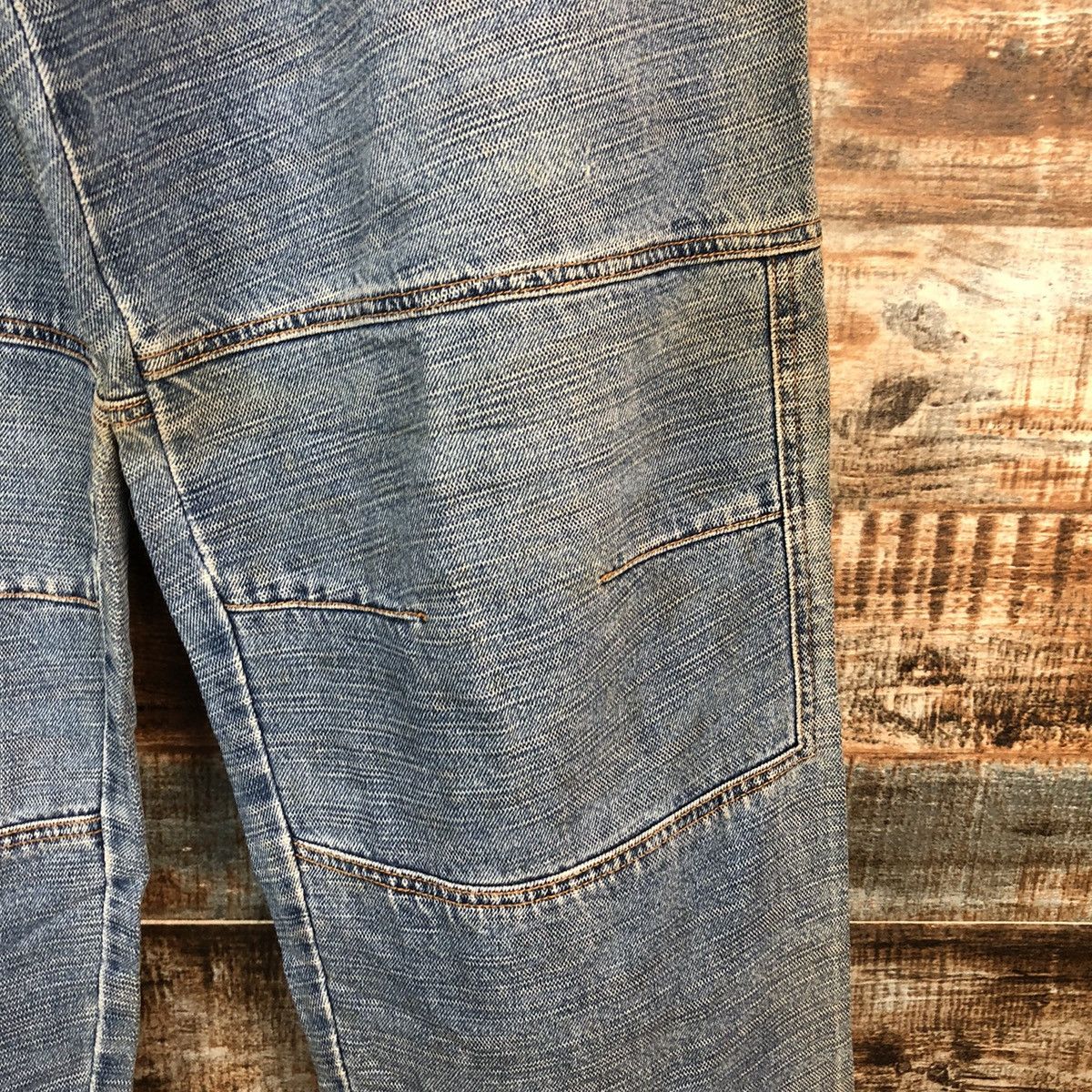 Ringspun DL Ring Spun double knee Blue vintage Denim Pants #C136 Size US 31 - 10 Thumbnail