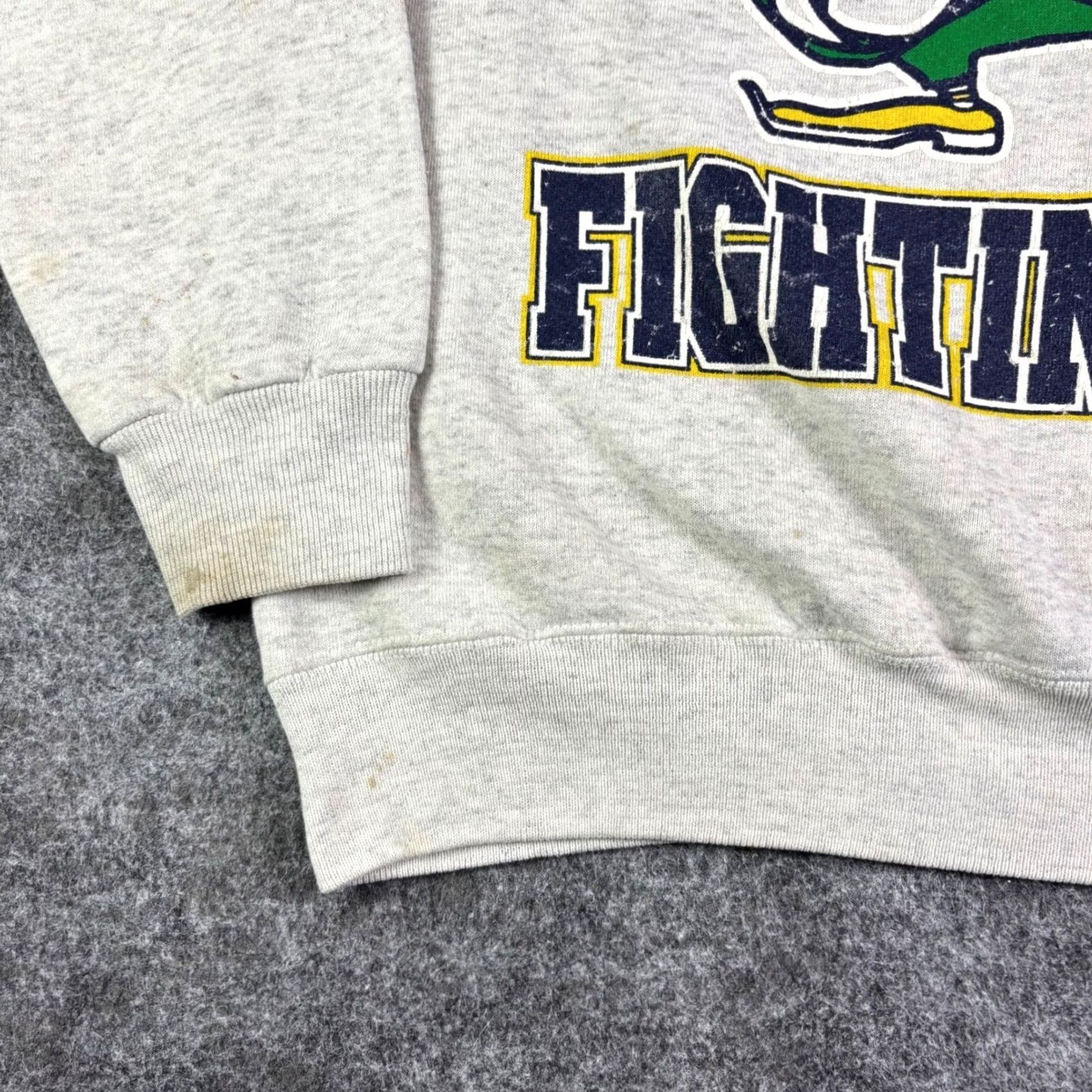 Nutmeg VINTAGE Nutmeg Mills Notre Dame Fightin Irish Sweatshirt Large Grey 90s USA Nutmeg Mills Crew Neck Long Sleeve Graphic Print Logo Men L Size US L / EU 52-54 / 3 - 6 Thumbnail