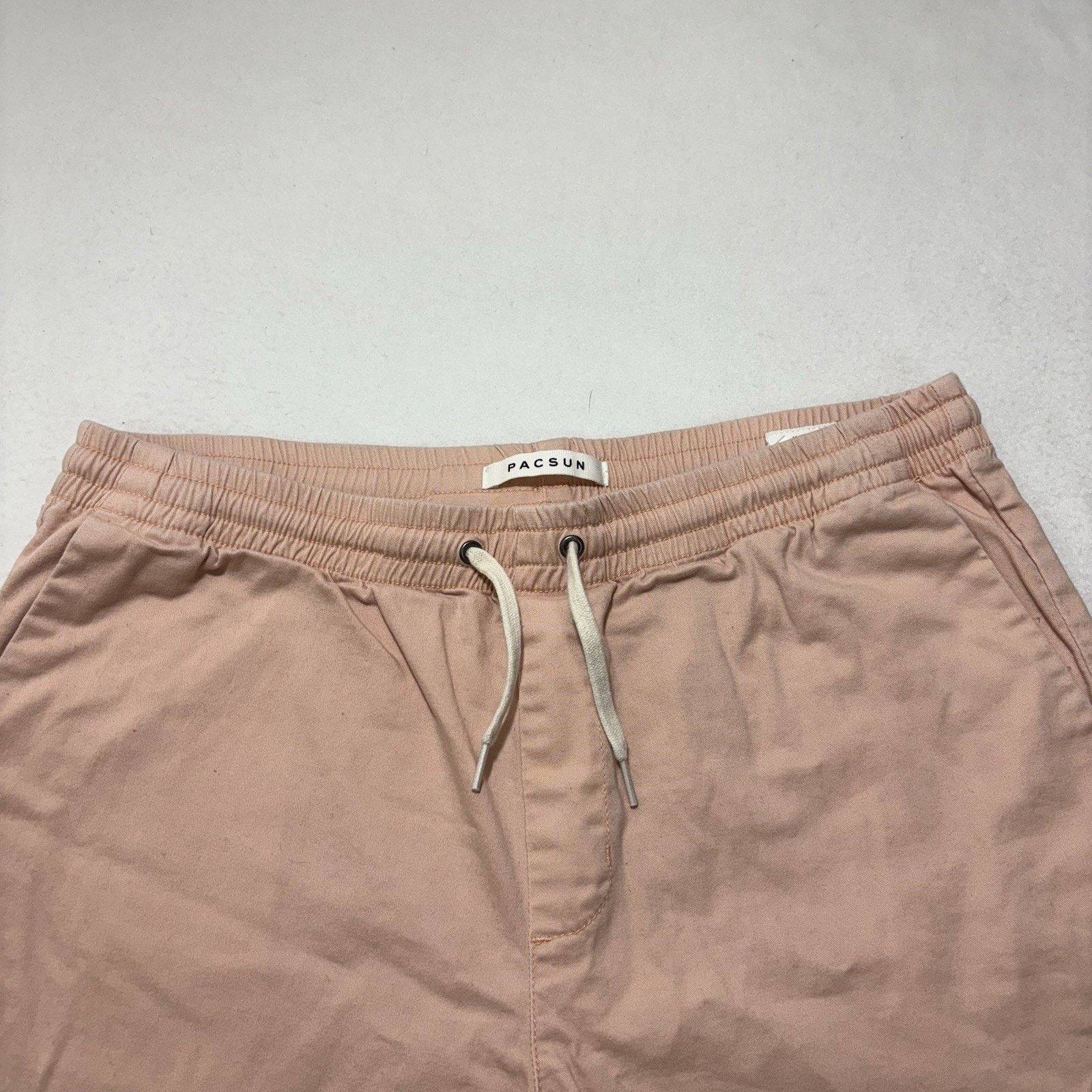 Pacsun Pacsun Large Cotton Textured Volley Shorts Drawstring Pink Size US 36 / EU 52 - 2 Thumbnail