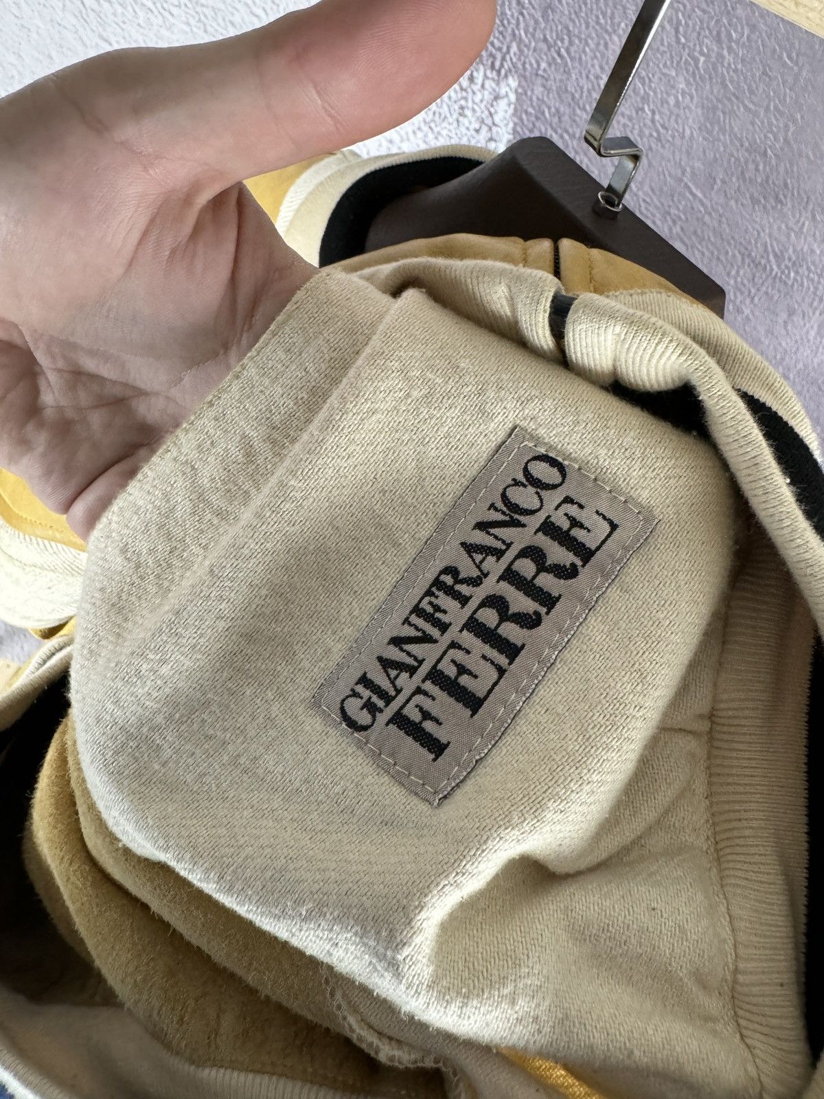 GF Ferre Gianfranco Ferre leather canvas made in Italy jacket rare Size US M / EU 48-50 / 2 - 14 Thumbnail