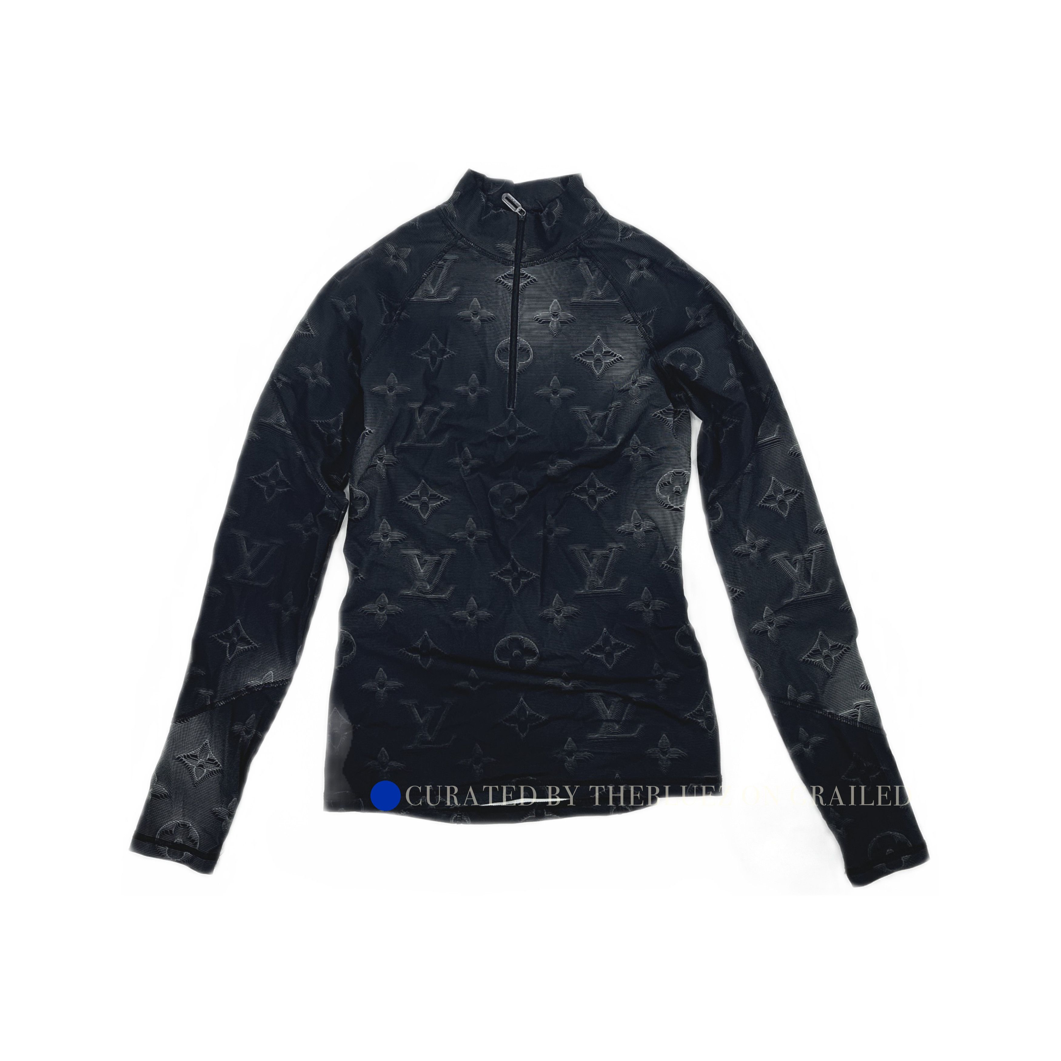 Louis Vuitton Monogram Half Zip Long Sleeve T-Shirt Size US M / EU 48-50 / 2 - 1 Thumbnail