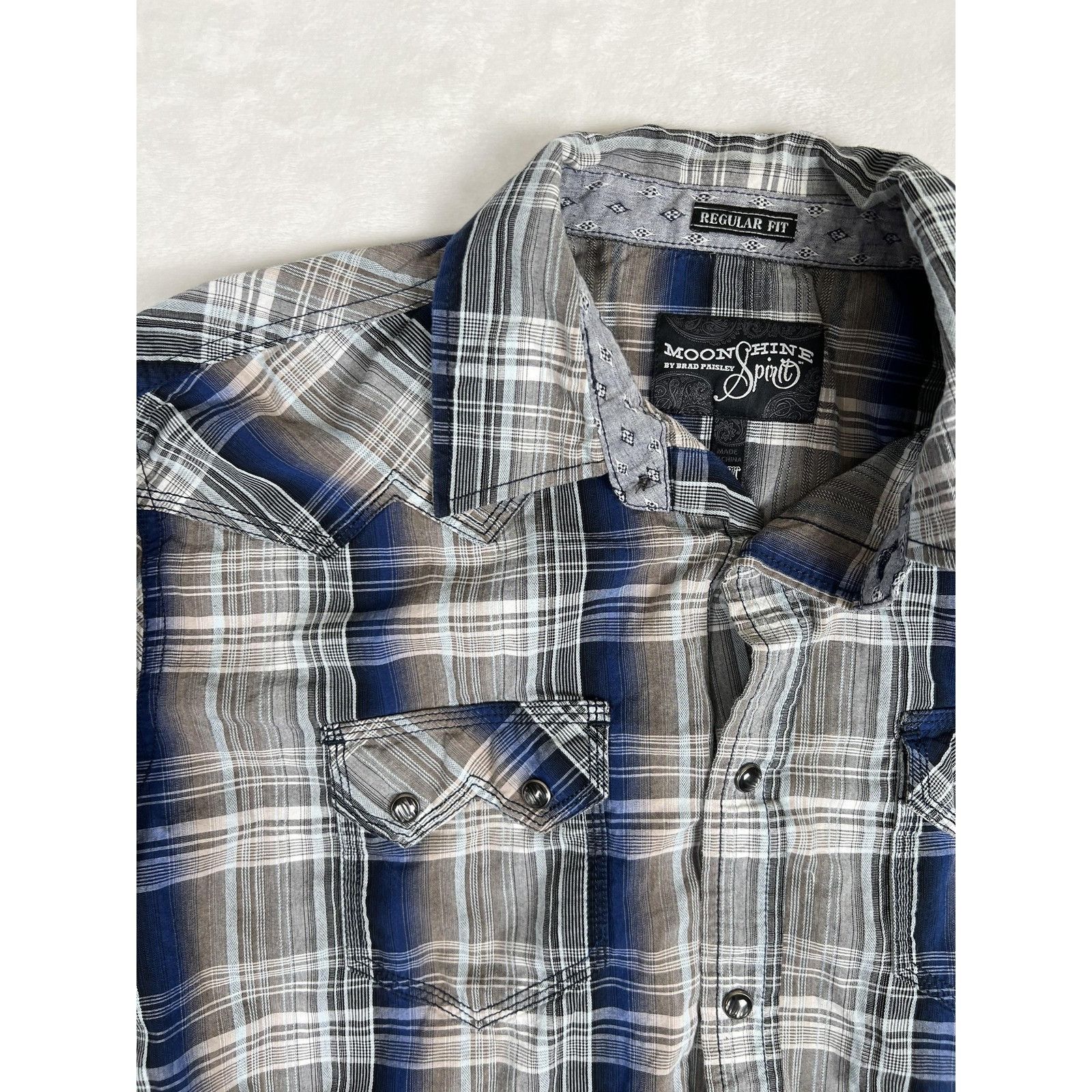 Other Moonshine Spirit Shirt Mens Medium Blue Plaid Western Snap F Size US M / EU 48-50 / 2 - 2 Thumbnail