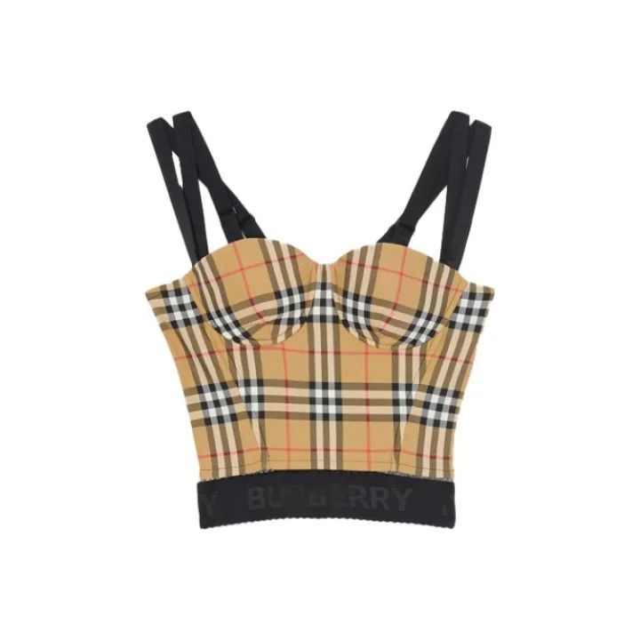 Burberry Burberry Women's Stretch Plaid Crop Top 0079 Size M / US 6-8 / IT 42-44 - 1 Thumbnail
