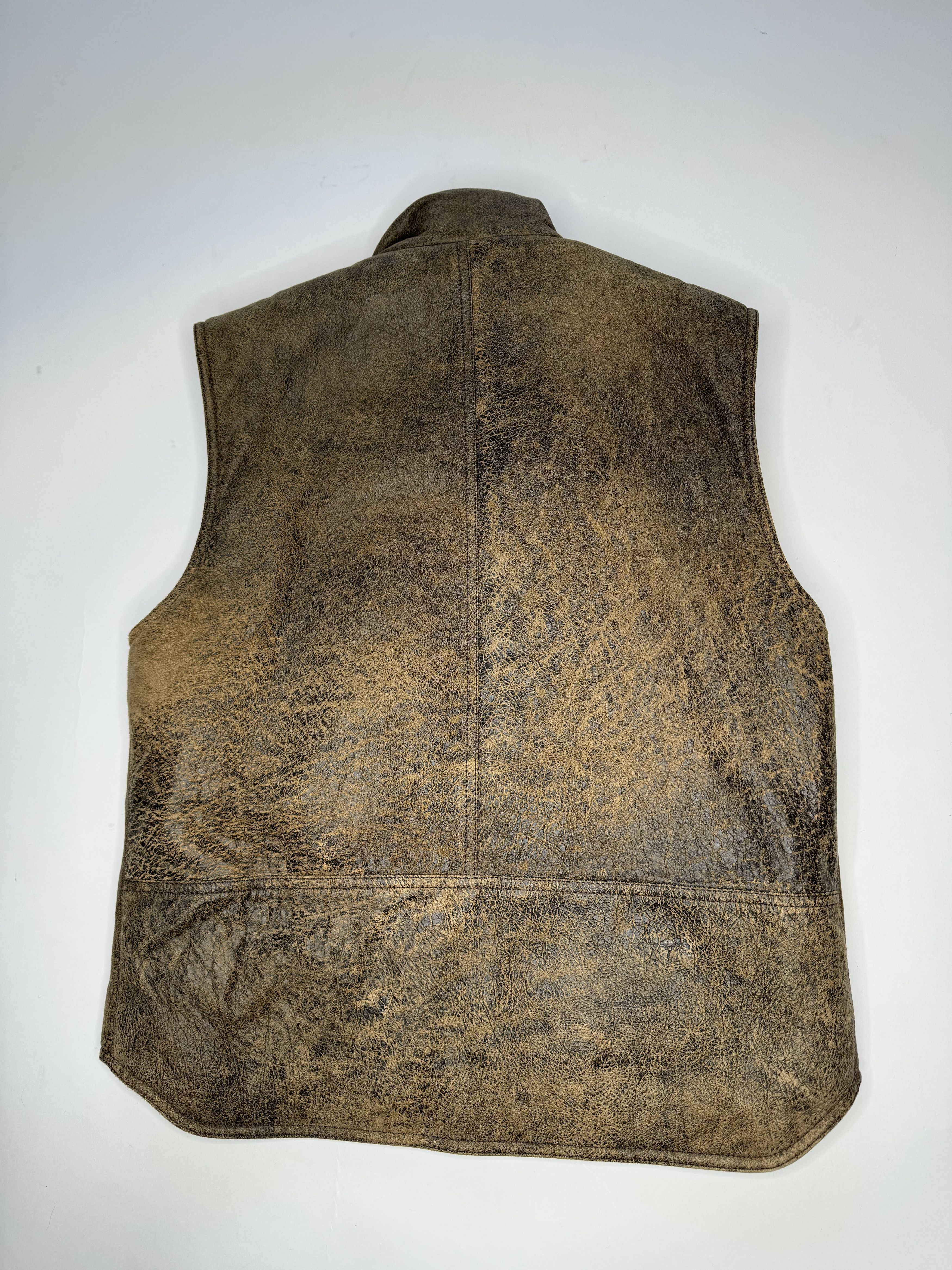 1017 ALYX 9SM Alyx Treated Tan Leather Cargo Vest Size US L / EU 52-54 / 3 - 5 Thumbnail