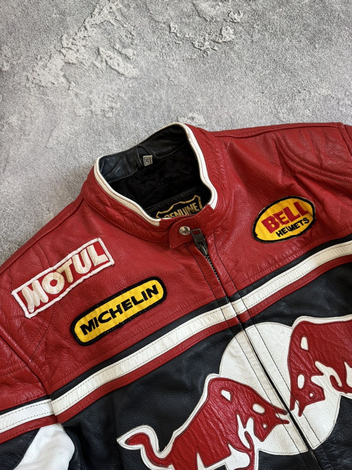 Red Bull Red Bull XL genuine leather racing motorcycle jacket biker Size US XL / EU 56 / 4 - 14 Thumbnail