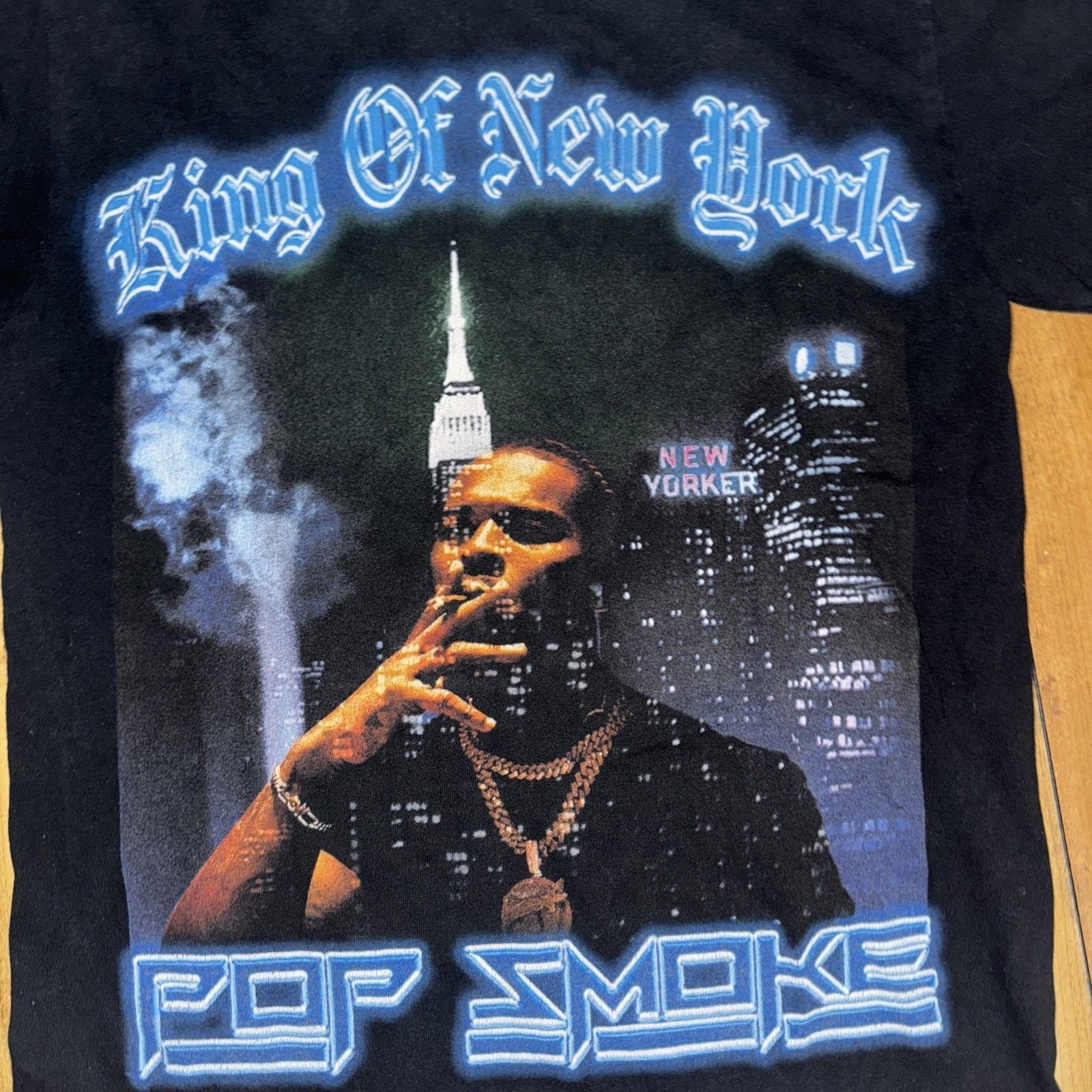 Rap Tees × Vintage Pop Smoke King Of New York T-Shirt Black Small 18x25.5 Size US S / EU 44-46 / 1 - 2 Thumbnail