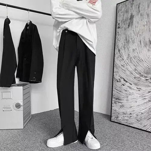 VIBE Men Trousers Split Black Harajuku Oversized Casual Pants Size US 31 - 3 Thumbnail