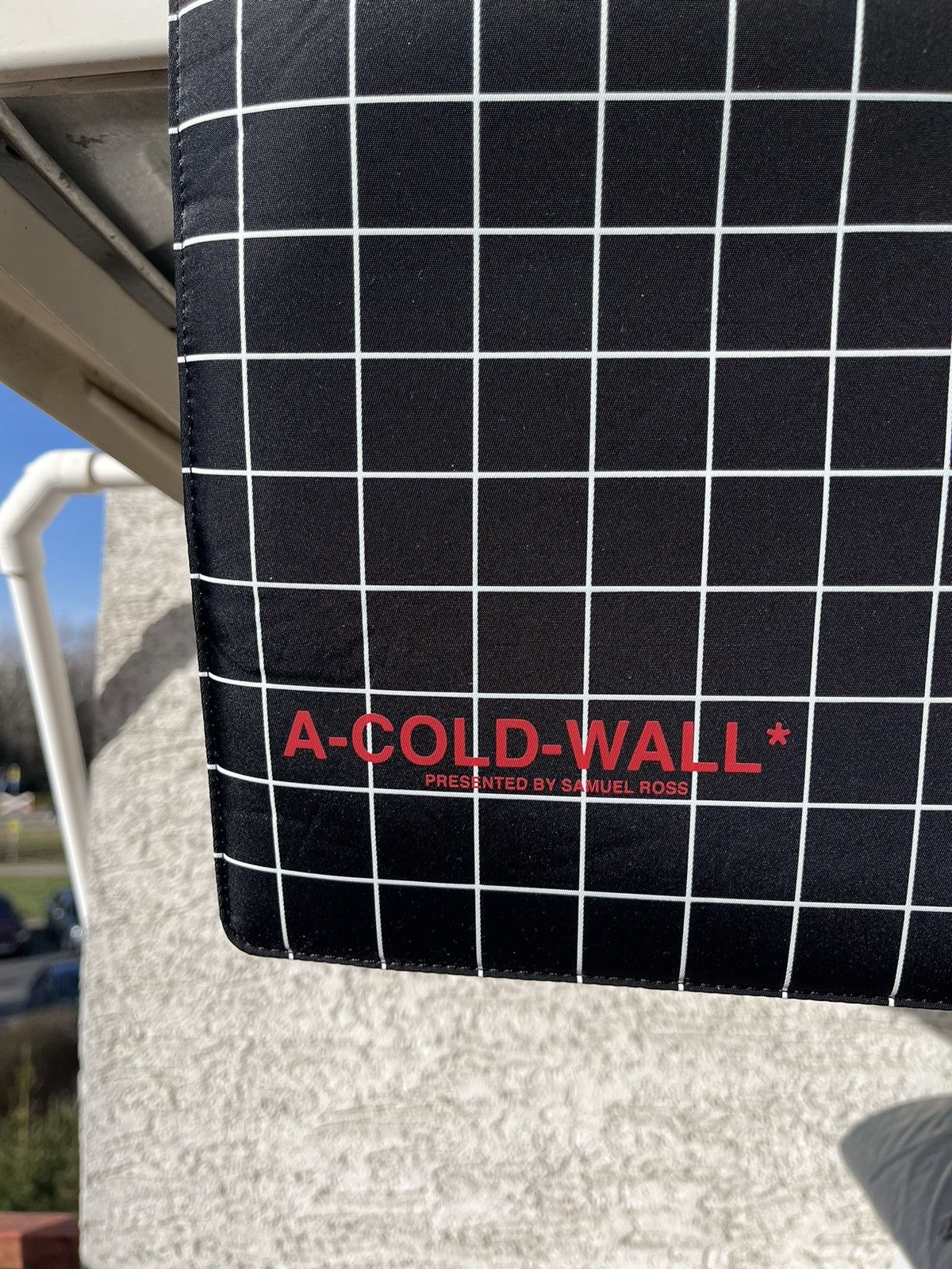 A-COLD-WALL* A-Cold-Wall* Black Grid Overlocked Tablet Tote Size ONE SIZE - 3 Thumbnail