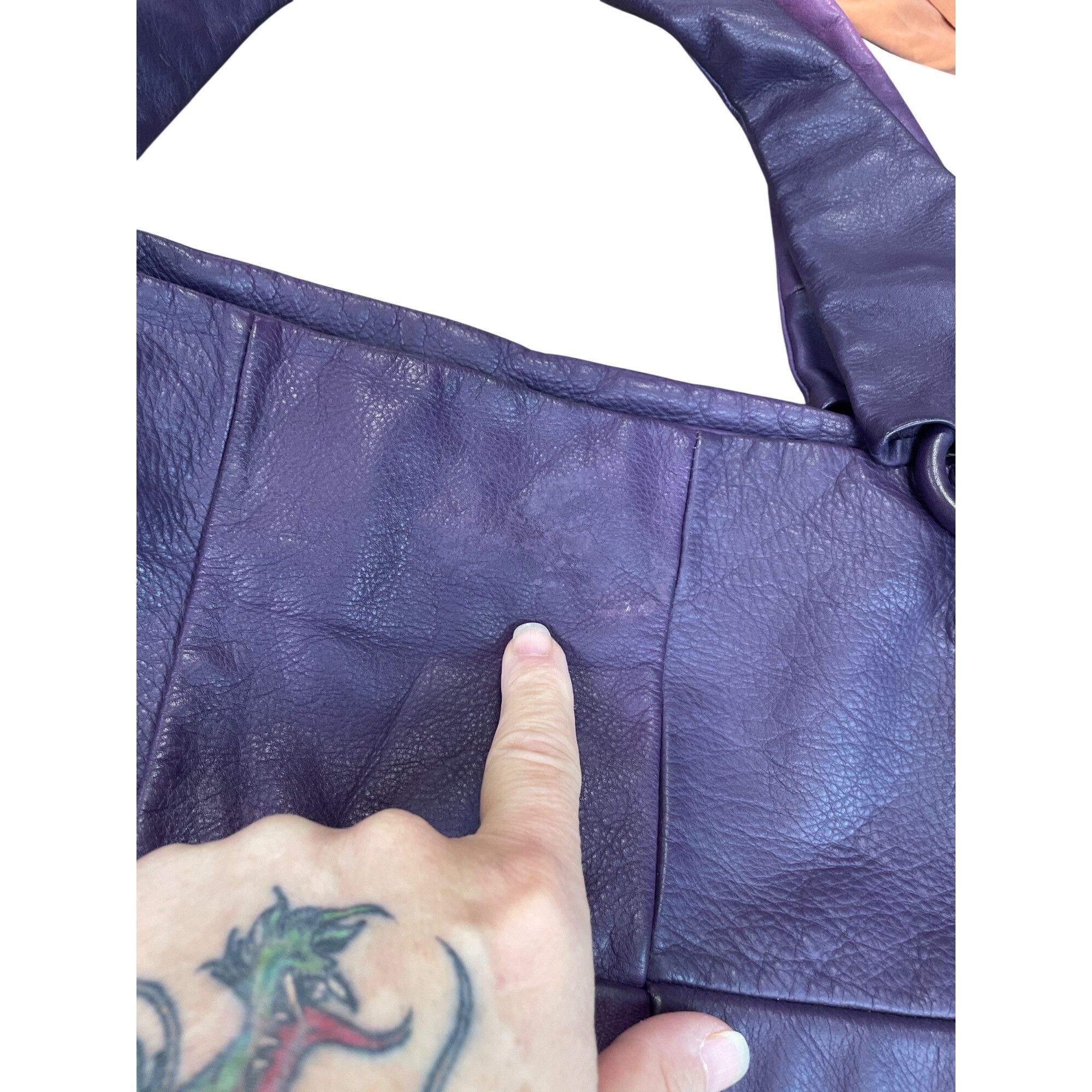 Other Renato Angi Vintage womans purple silver leather hobo should Size ONE SIZE - 18 Thumbnail