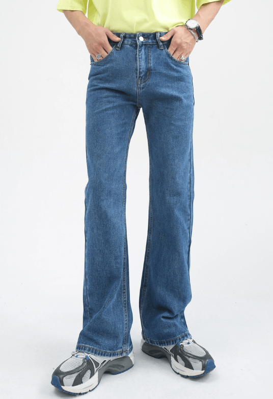 Japanese Brand Japanese retro all-match slim wide-leg flared washed jeans Size US 32 / EU 48 - 1 Thumbnail