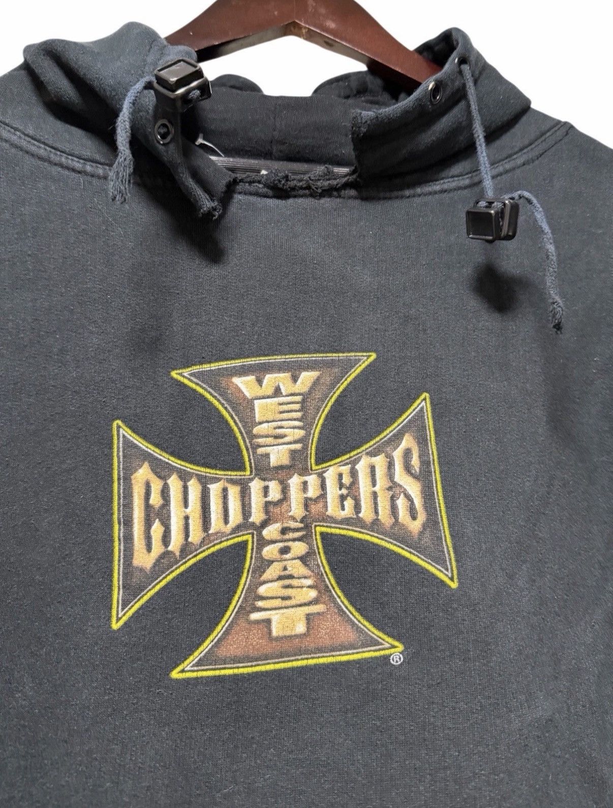 West Coast Choppers Vintage Y2K West Coast Choppers Iron Cross Hoodie Boxy Cropd Size US XL / EU 56 / 4 - 2 Thumbnail