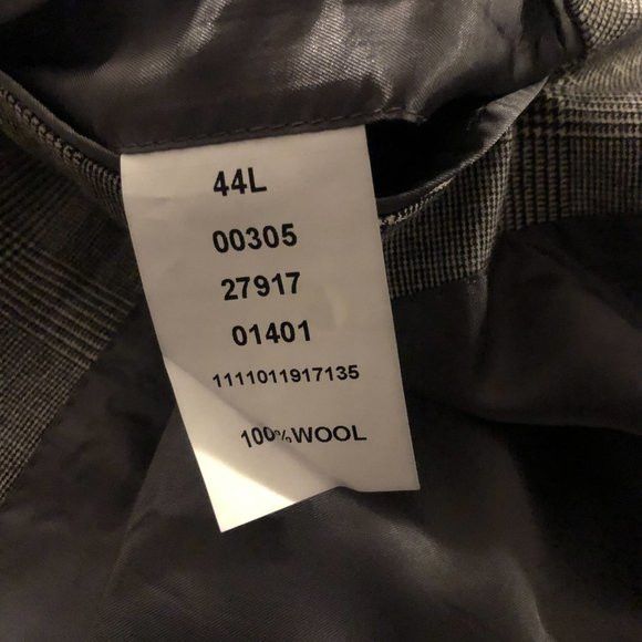 Jos. A. Bank JOS.A.BANK MEN'S GRAY 100%WOOL 2PC SUIT SIZE: 44L Size 44L - 5 Thumbnail