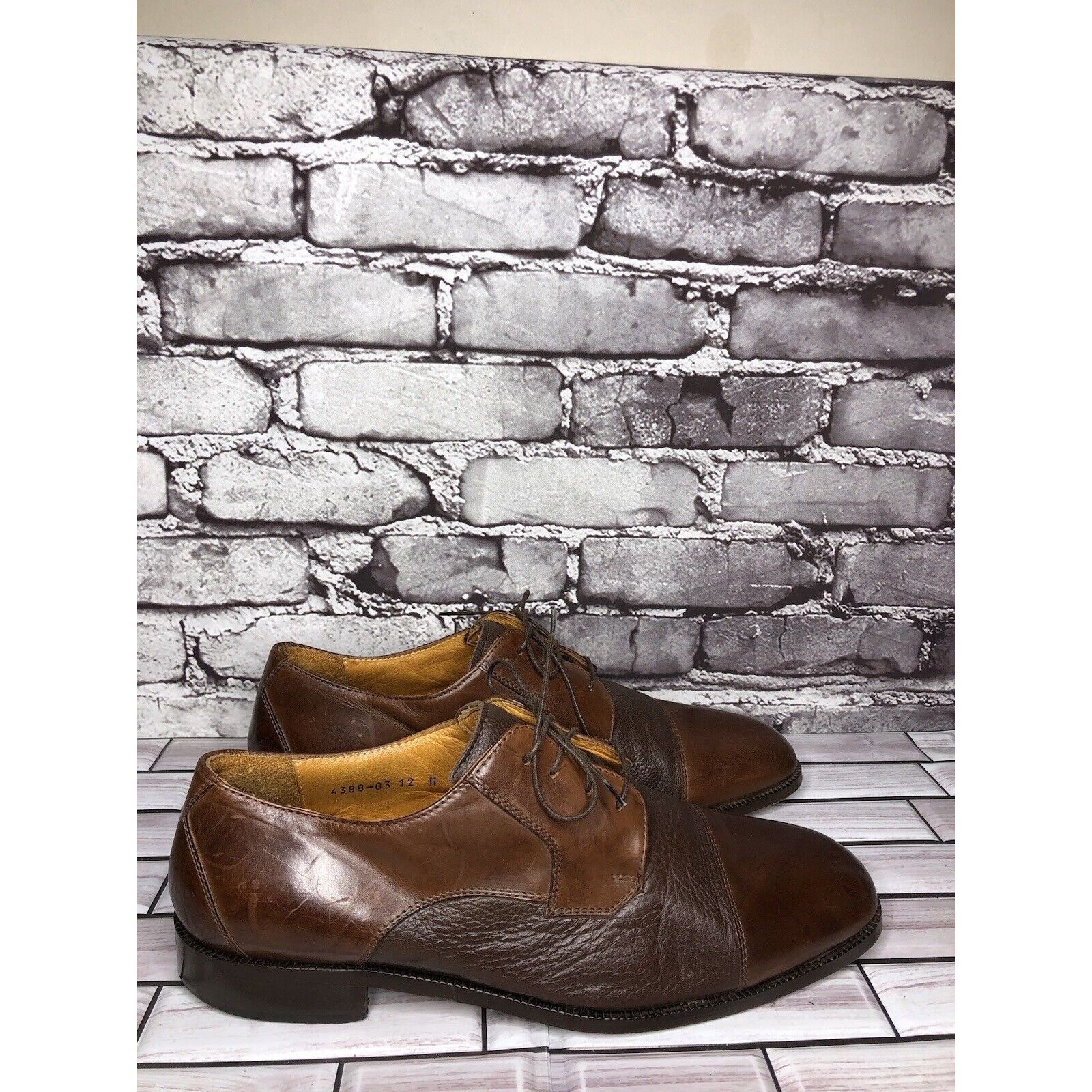 Pronto Uomo Pronto Uomo Firenze Brown Leather Cap Toe Oxfords Dress Shoe Size US 12 / EU 45 - 17 Thumbnail