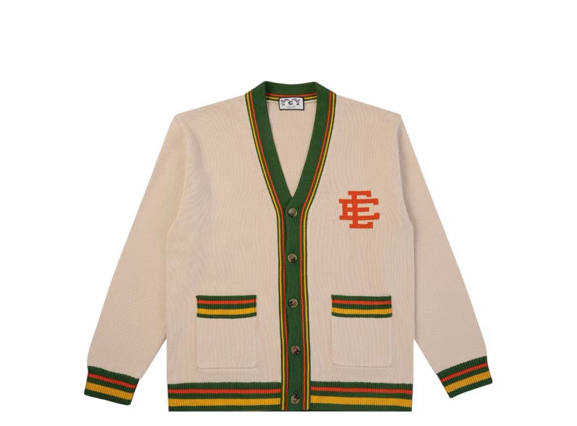 Eric Emanuel Eric Emanuel EE ivory white w orange cardigan sweater large Size US L / EU 52-54 / 3 - 1 Thumbnail