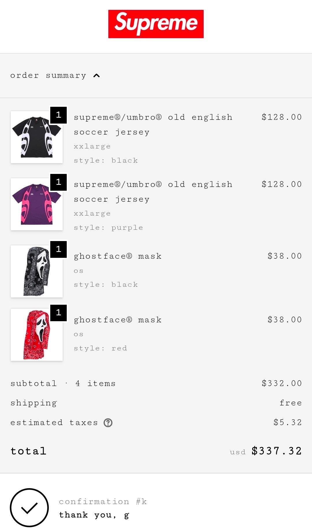Supreme × Umbro Supreme Umbro Old English Soccer Jersey SS26 New IN HAND Size US XXL / EU 58 / 5 - 2 Thumbnail