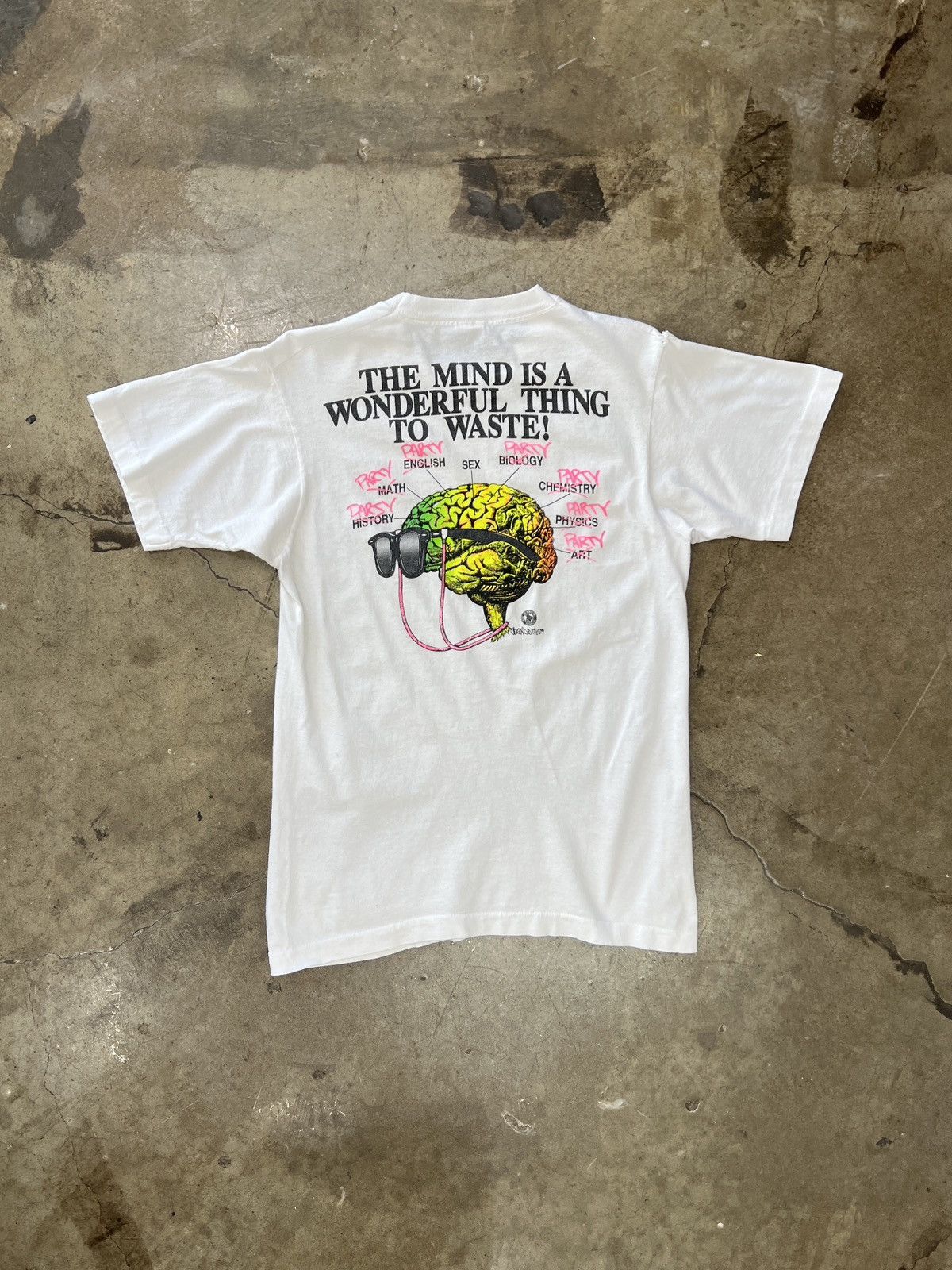 Vintage Vintage 80s BrainWaves Brain Party Single Stitch Tee Medium Size US M / EU 48-50 / 2 - 2 Thumbnail