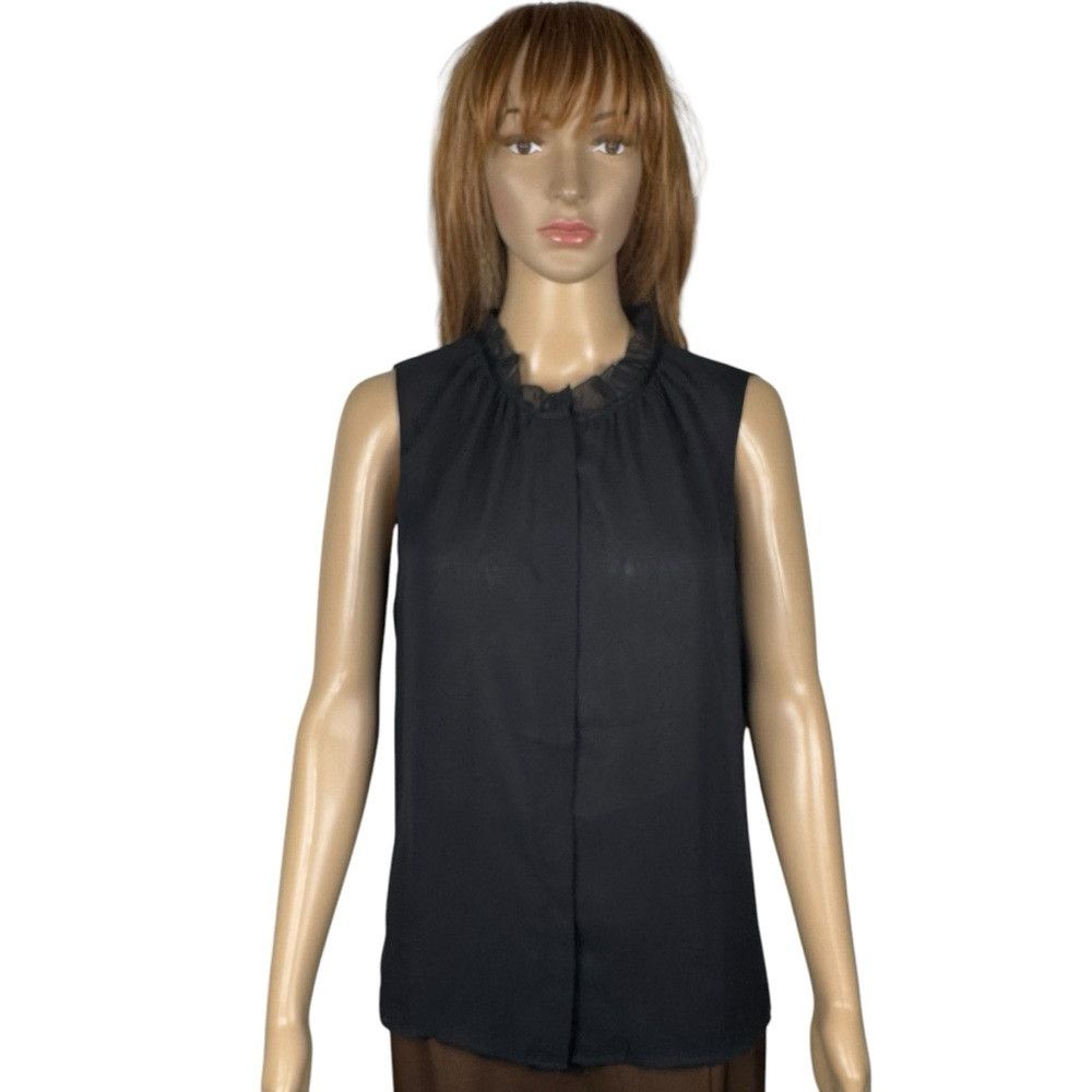 Calvin Klein Calvin Klein Georgette Front Closure Sleeveless Ruffle Neck Size M / US 6-8 / IT 42-44 - 1 Thumbnail
