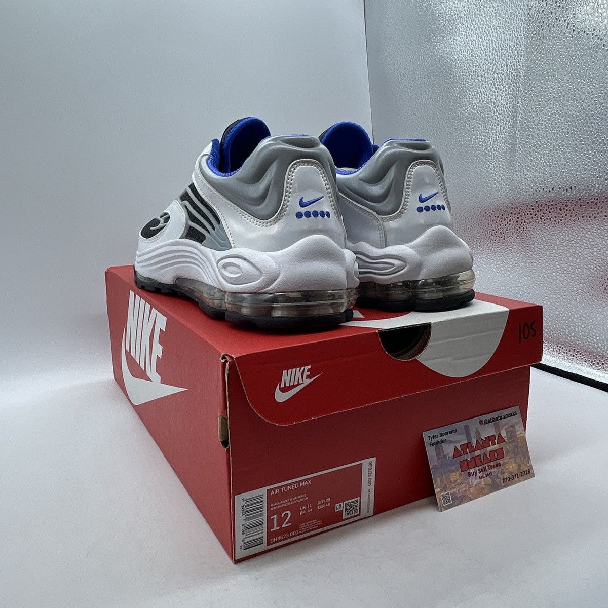 Nike Air tuned max white racer blue Size US 12 / EU 45 - 4 Thumbnail