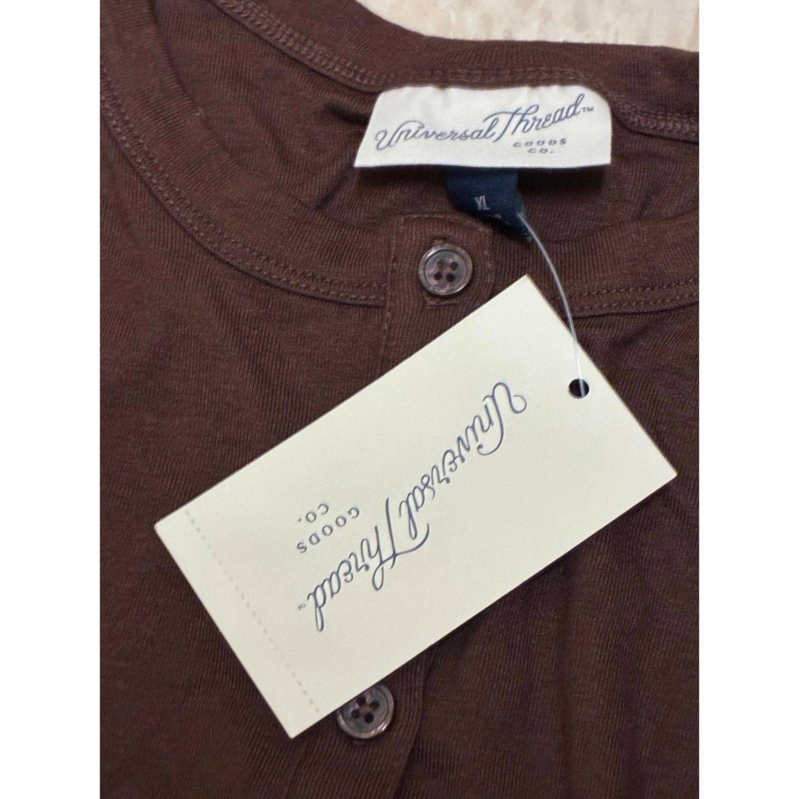The Unbranded Brand Long Sleeve Top With 6 Buttons On it Size X-Large Brown Size XL / US 12-14 / IT 48-50 - 5 Thumbnail