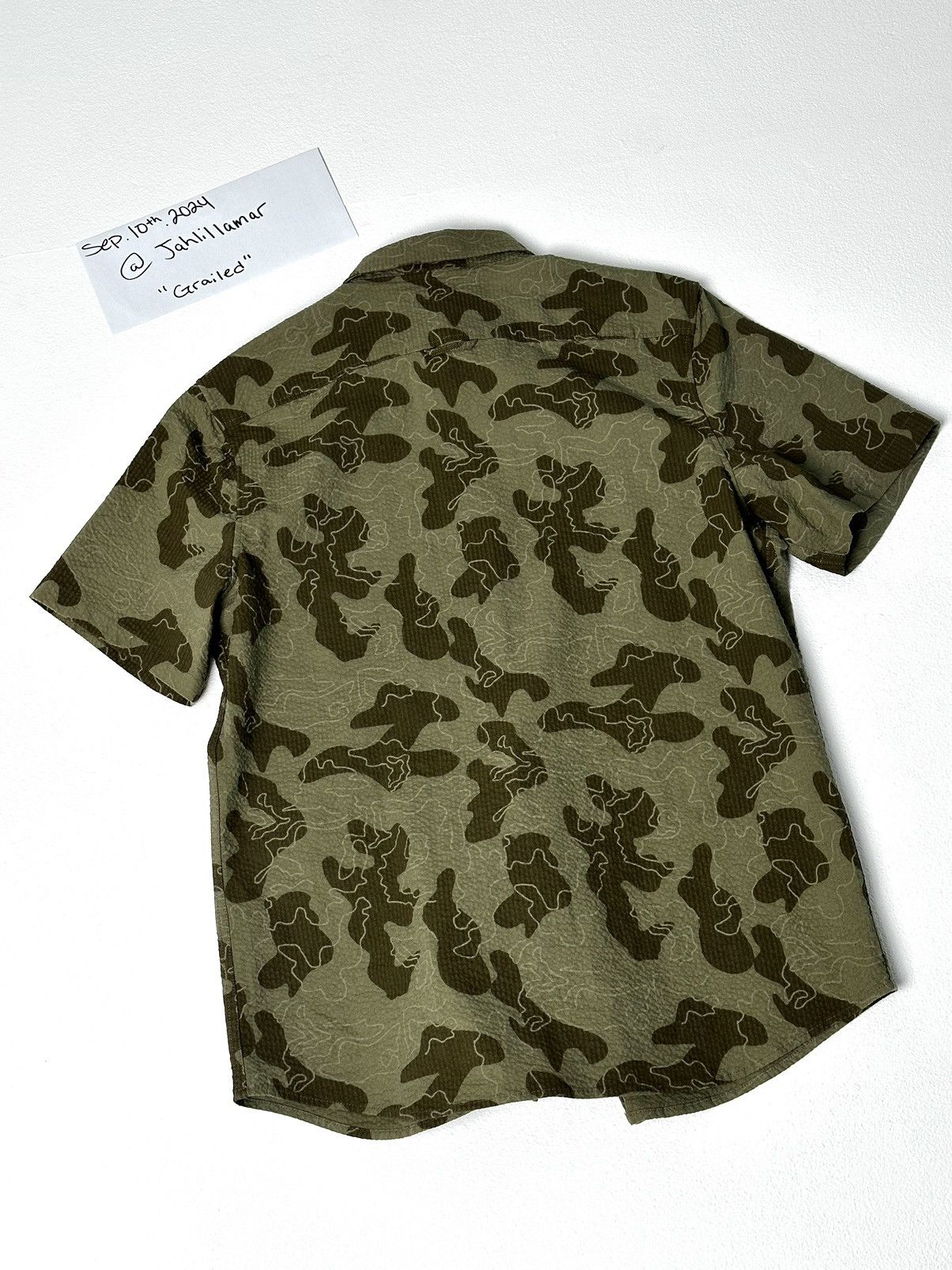 BP. Camo Green textured button up Size US M / EU 48-50 / 2 - 2 Thumbnail
