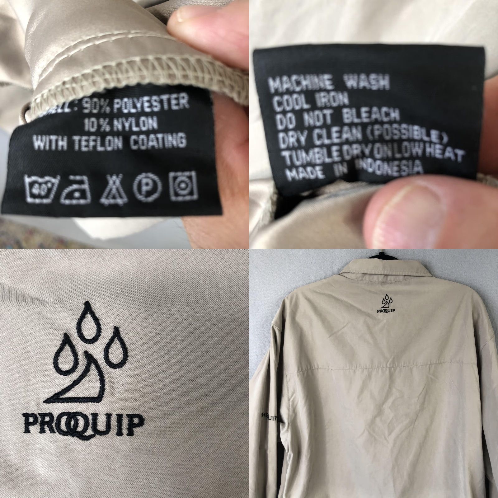 Vintage ProQuip Windshield Windshirt Mens L Khaki Windbreaker Quarter Zip Jacket Pullover Golf Size US L / EU 52-54 / 3 - 8 Thumbnail