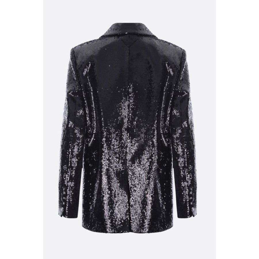 Prada PRADA Black Sequinned Fabric Single-Breasted Jacket New & Au Size M / US 6-8 / IT 42-44 - 2 Thumbnail