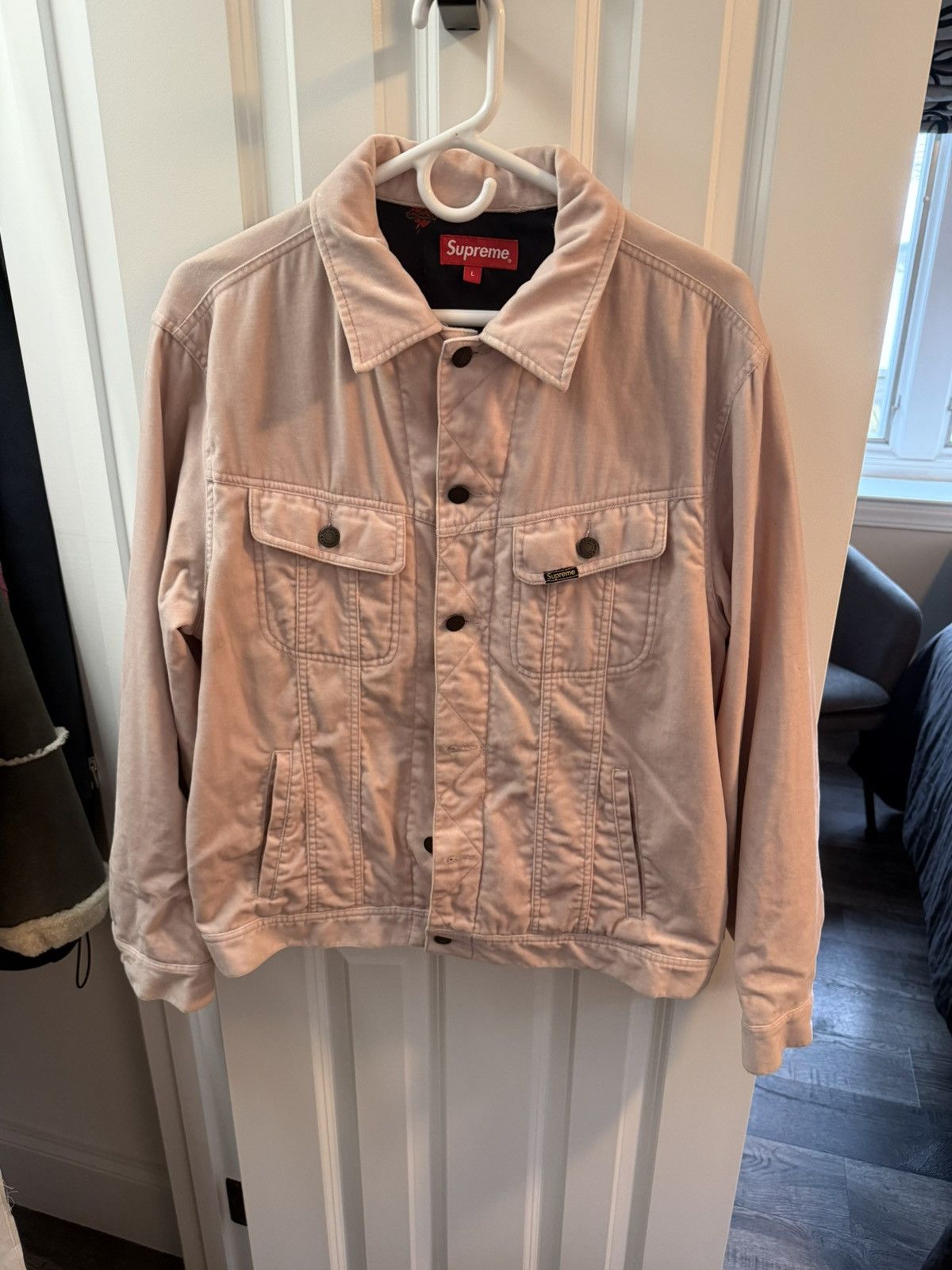 Supreme Supreme FW17 velvet trucker jacket | Grailed 