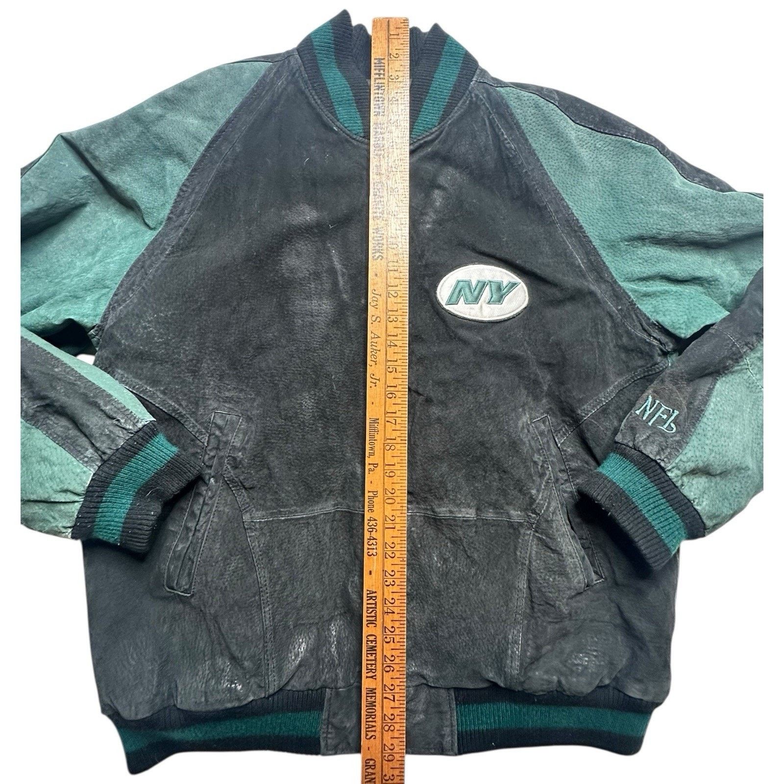 NFL Vintage 90’s NFL New York Jets Leather Jacket Size Large Size US L / EU 52-54 / 3 - 6 Thumbnail