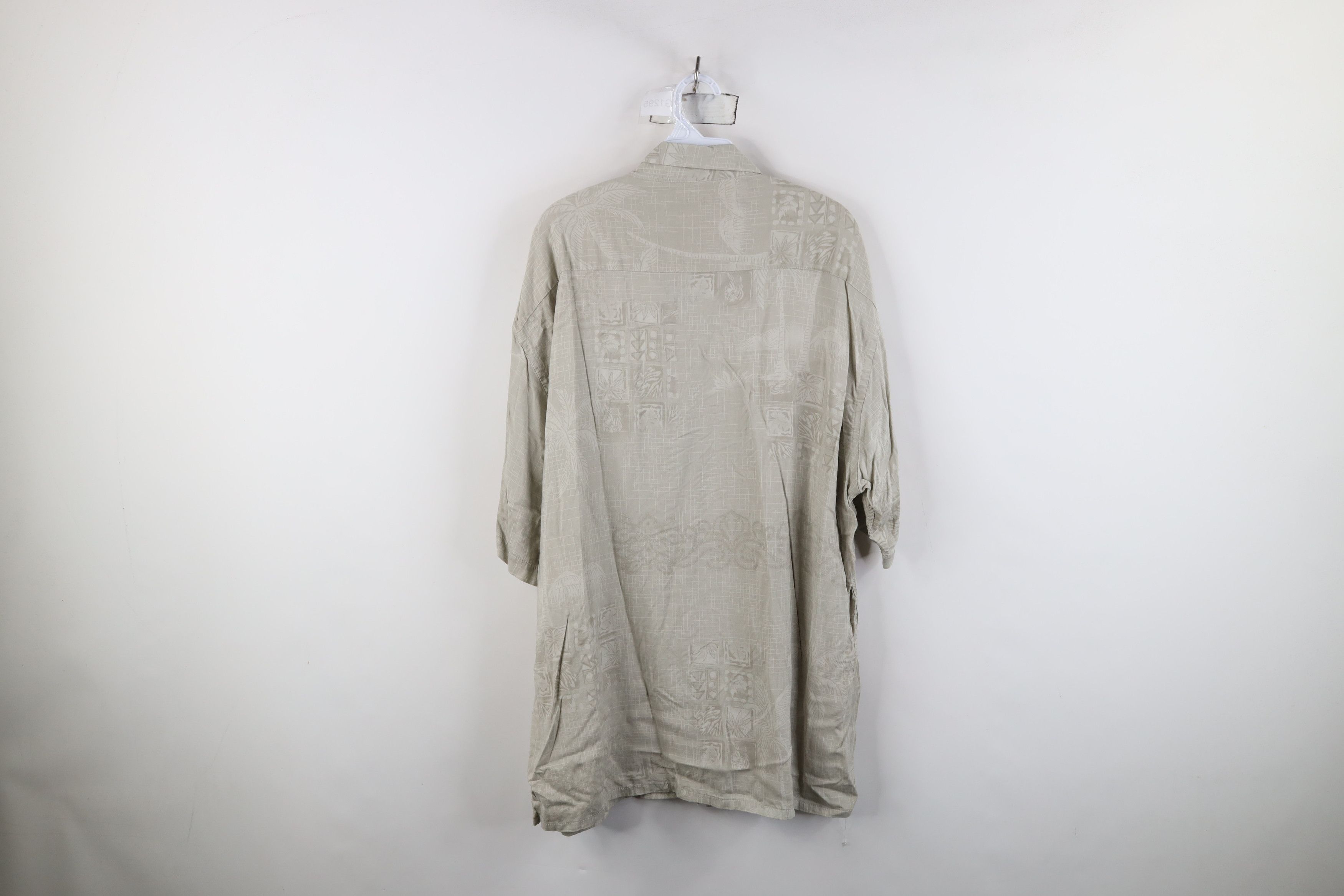 Vintage Vintage 90s Streetwear Gabardine Hawaiian Button Shirt Size US XL / EU 56 / 4 - 9 Thumbnail
