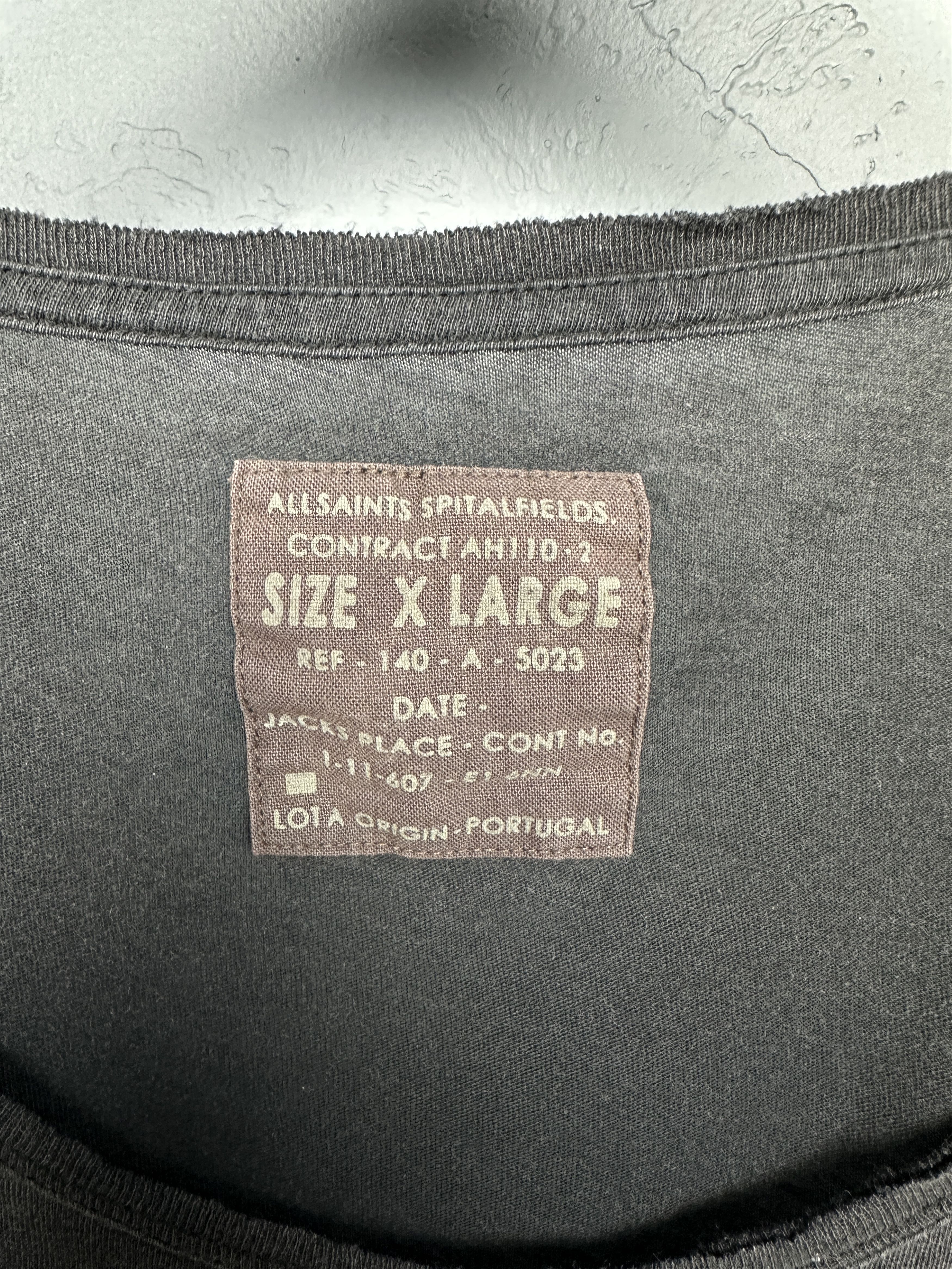 Allsaints Allsaints Mens Blackcrow King Crew Neck T-Shirt Tee Size US XL / EU 56 / 4 - 4 Thumbnail