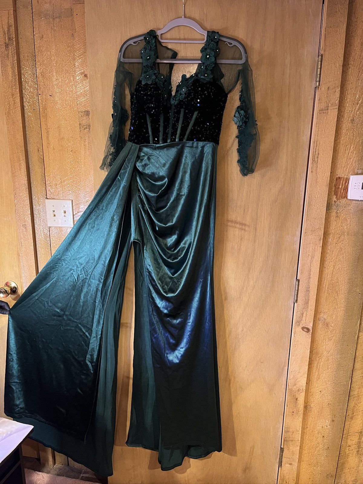 Shein Emerald Green Long Sleeve Formal Dress Size XS / US 0-2 / IT 36-38 - 5 Thumbnail