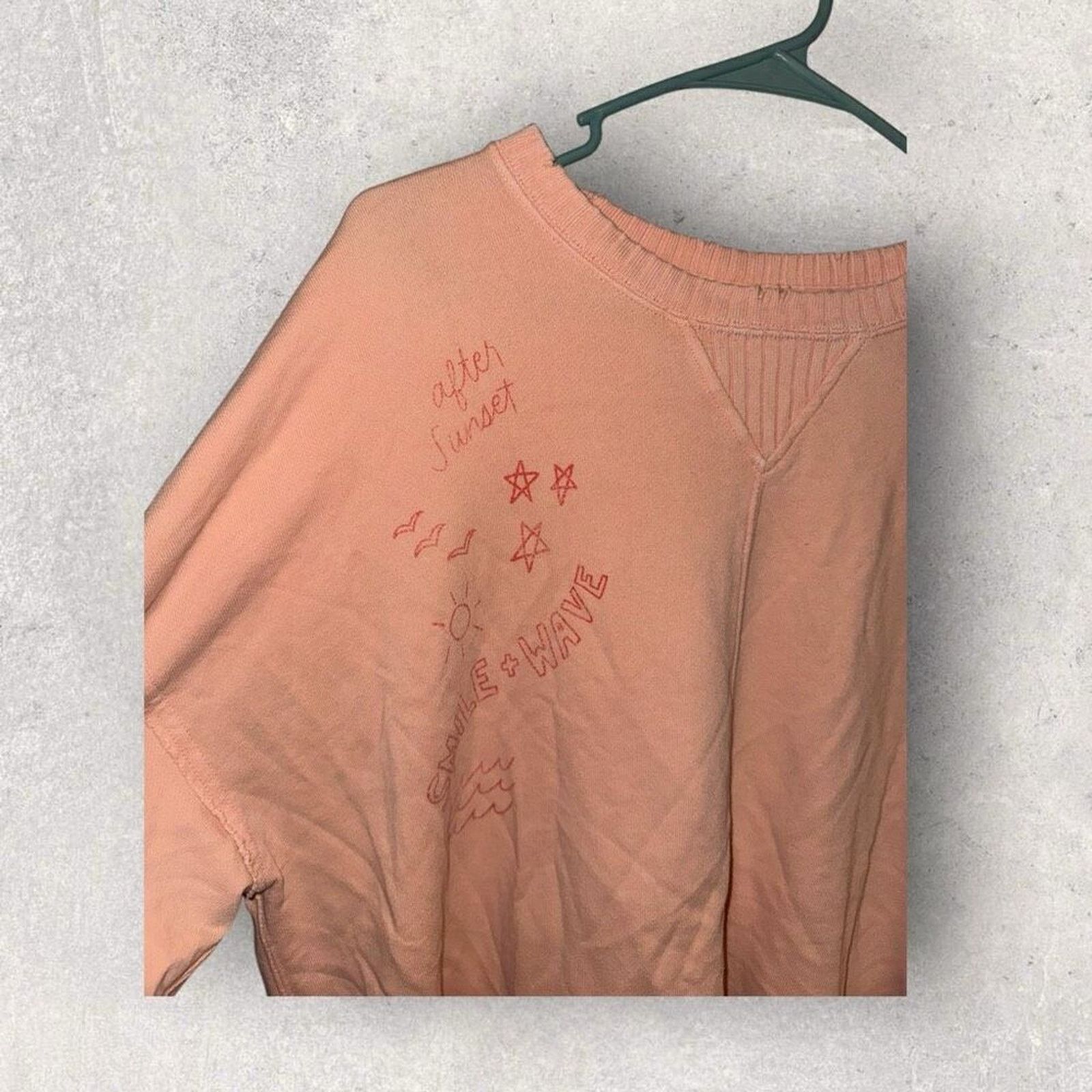 American Eagle Outfitters Aerie Peach After Sunset Distressed Sweatshirt - Medium Size M / US 6-8 / IT 42-44 - 4 Thumbnail